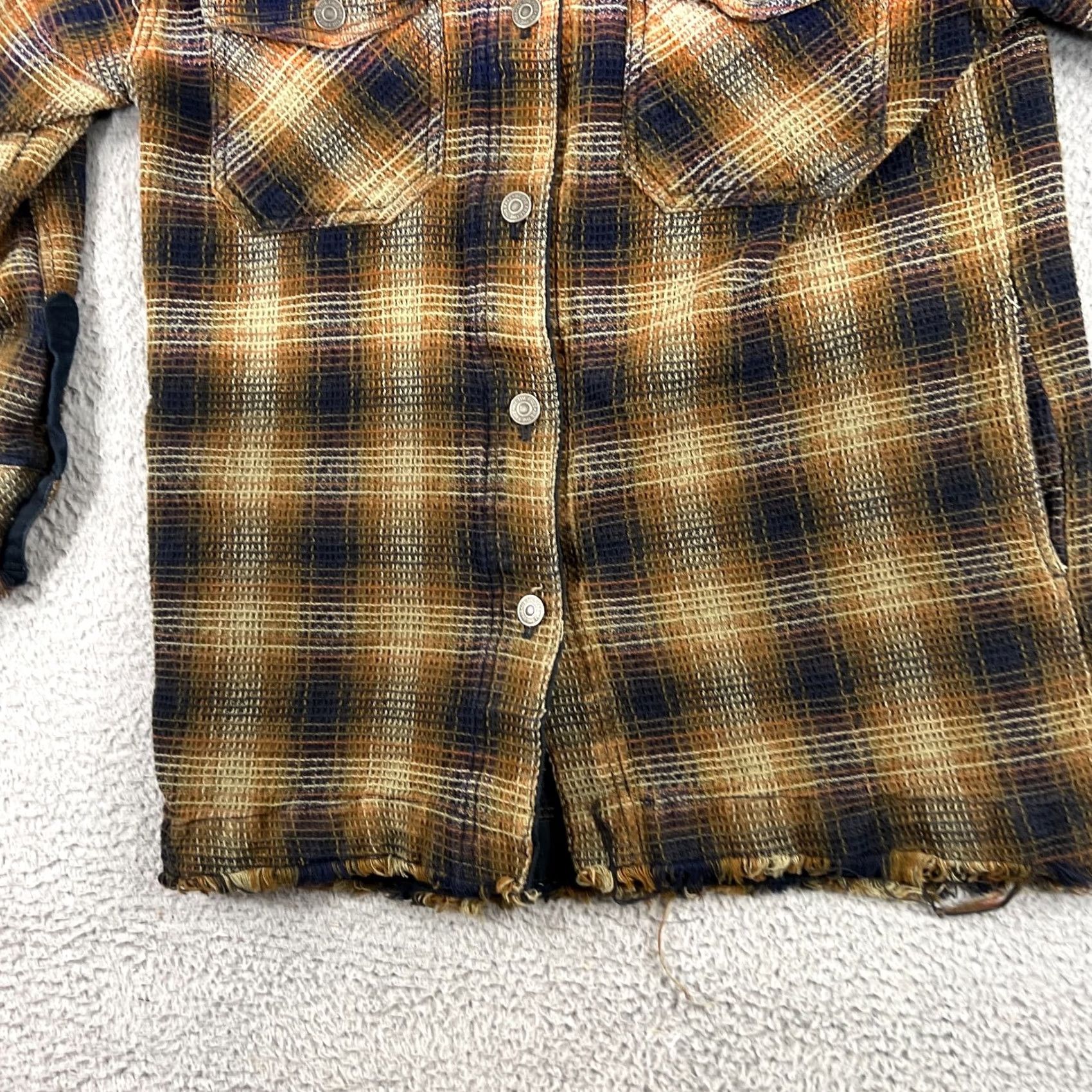 Free People Free People We The Free Shacket Jacket Womens Small Blue Brown Plaid Distressed Size S / US 4 / IT 40 - 6 Thumbnail