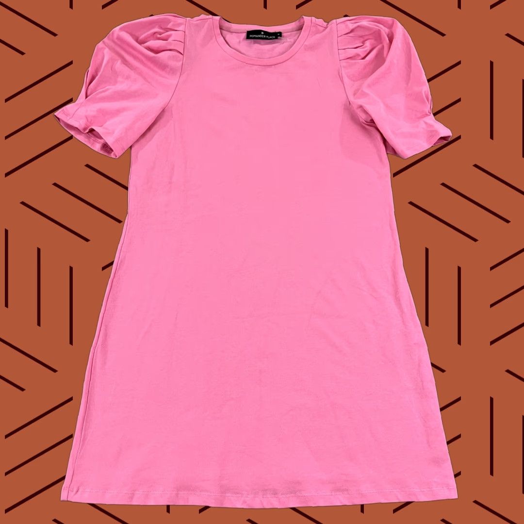 Vintage TUCKERNUCK Stella Puff Shift Dress Womens Medium Bubblegum Pink Short Sleeve Casual Size M / US 6-8 / IT 42-44 - 1 Thumbnail