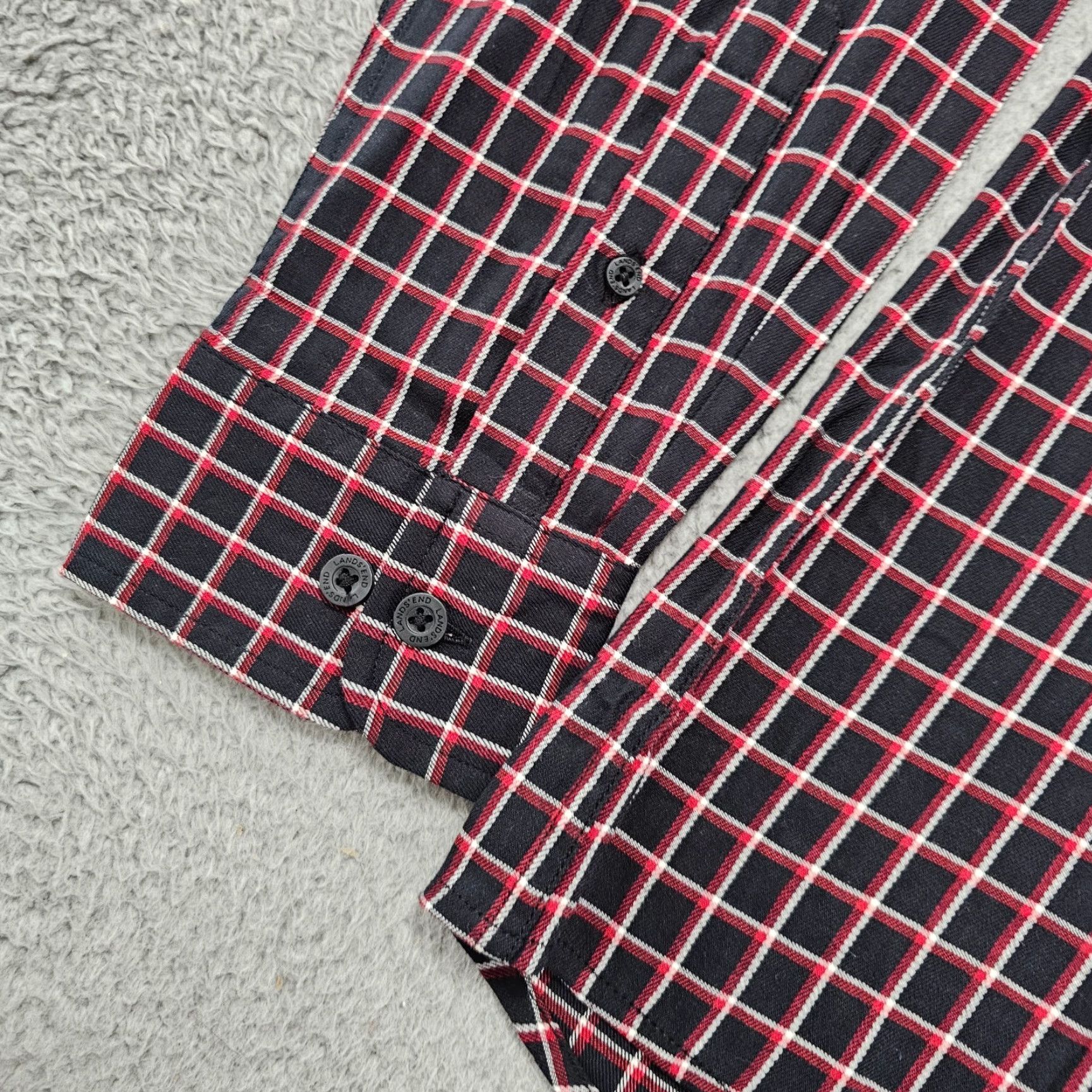 Lands' End VINTAGE Lands End Flannel Shirt Mens Medium Check Brushed Twill Lightweight Soft Casual Size US M / EU 48-50 / 2 - 2 Thumbnail