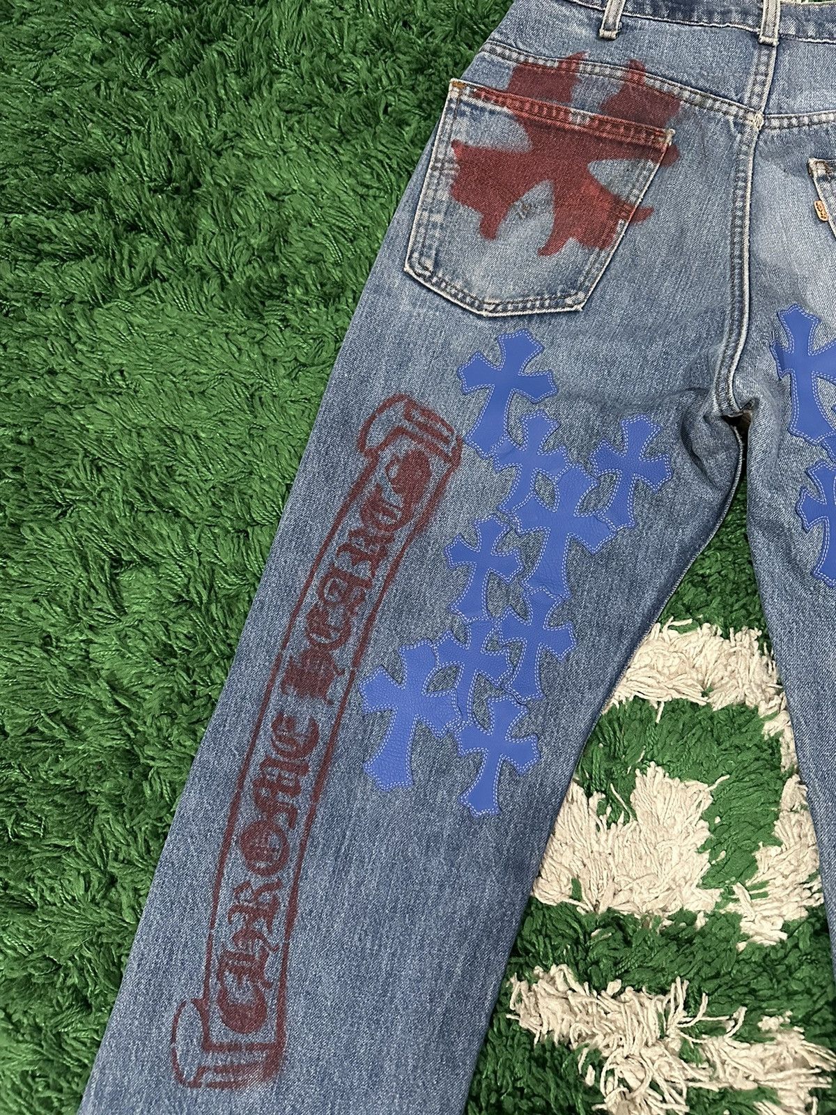 Chrome Hearts Chrome Hearts Levi’s Stencil Cross Patch Denim Size US 33 - 8 Thumbnail