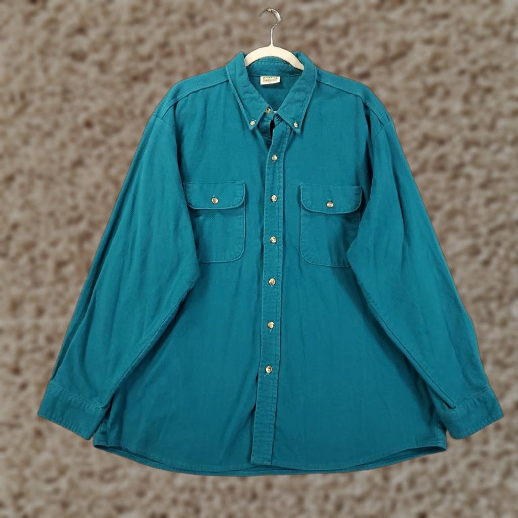 Altea Five Brothers Shirt Mens 2XL Teal Blue Button Up Chamois Flannel Cotton Long Sleeve Vintage: No? Size US XXL / EU 58 / 5 - 1 Thumbnail