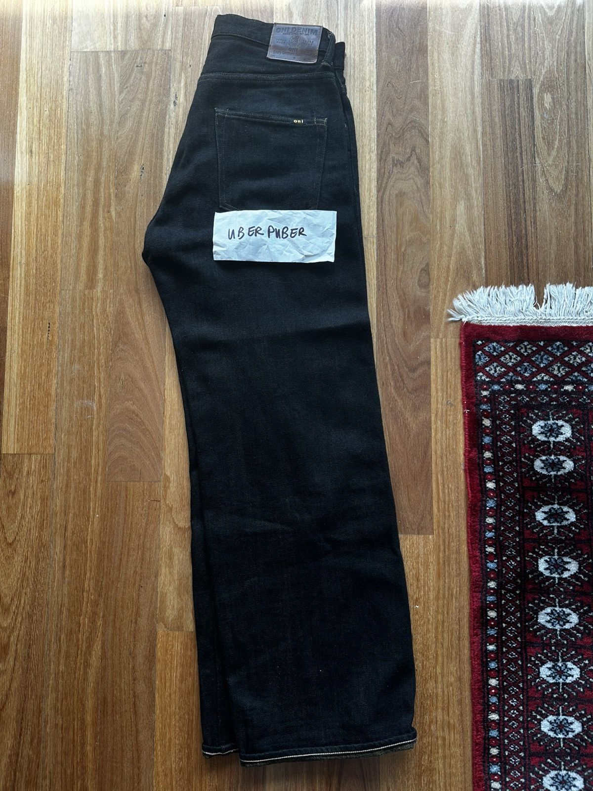 Oni ONI Denim 222-BKOL 12.5oz Black/Olive Wide Straight Jean W32 Size US 32 / EU 48 - 6 Thumbnail