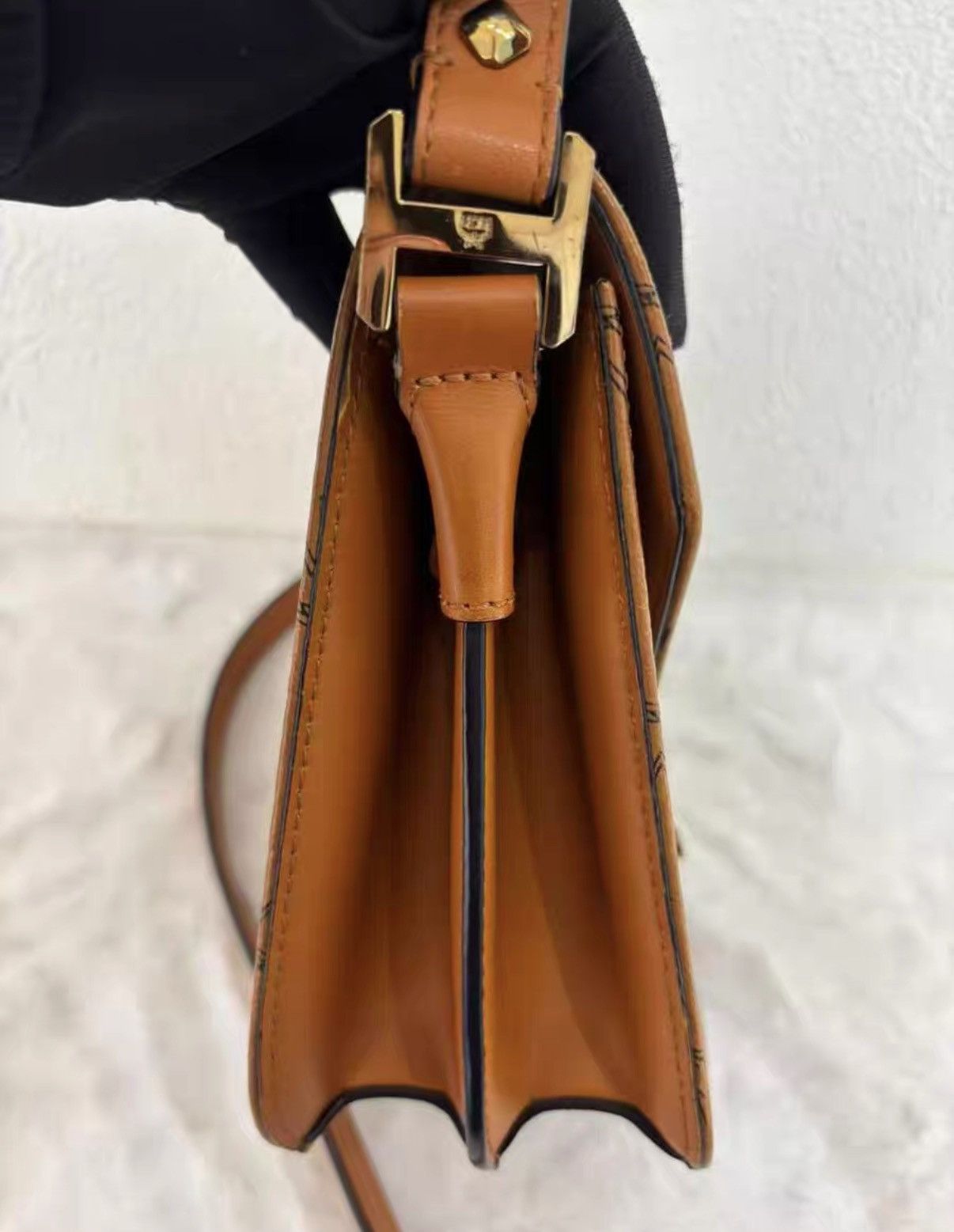 MCM MCM mini monogram saddle bag in cognac, classic design J38 Size ONE SIZE - 3 Thumbnail