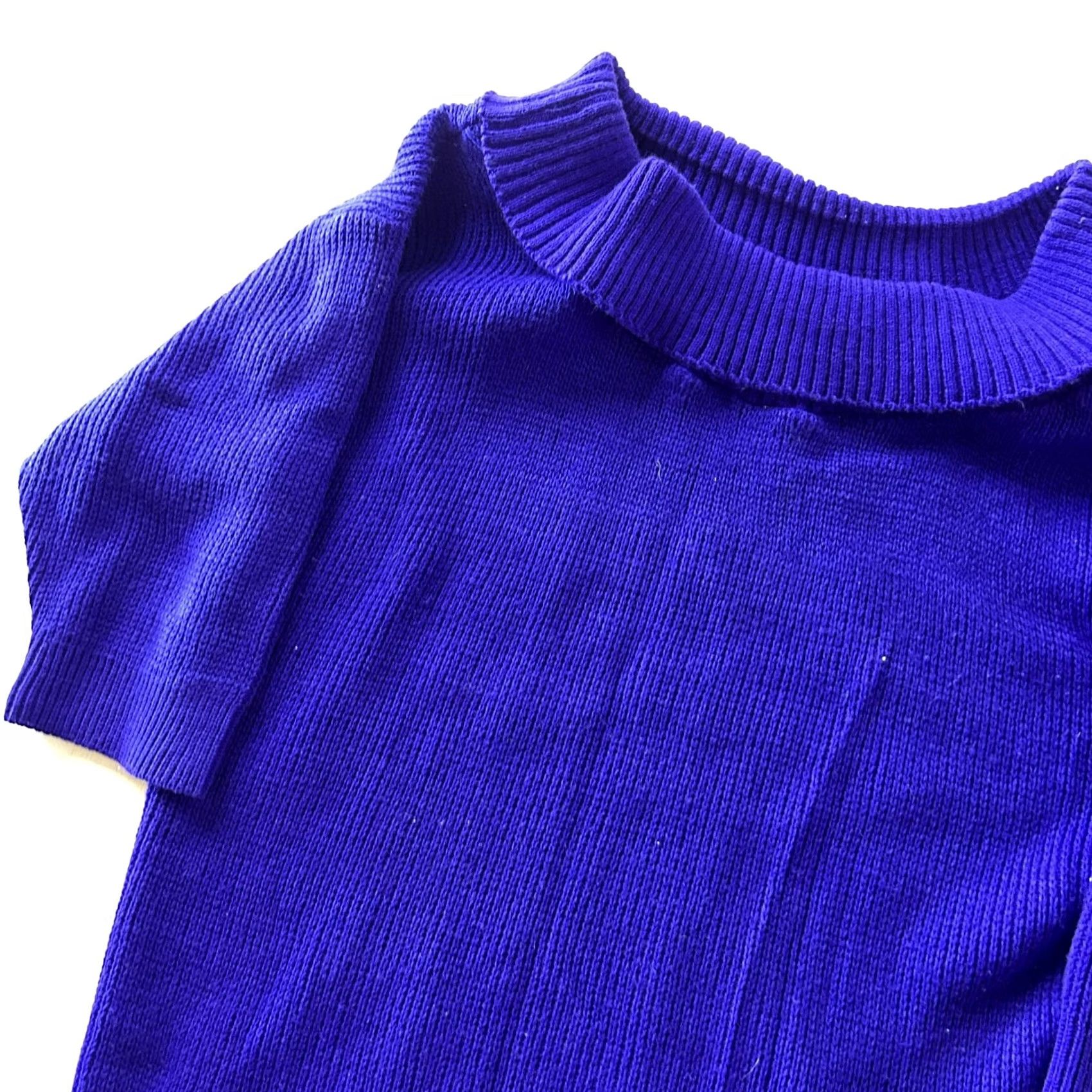 Vintage VINTAGE Forelli Sweater Womens 22/24 Blue Boat Neck Short Sleeve Plus Knit Size 3XL / US 20-22 - 6 Thumbnail