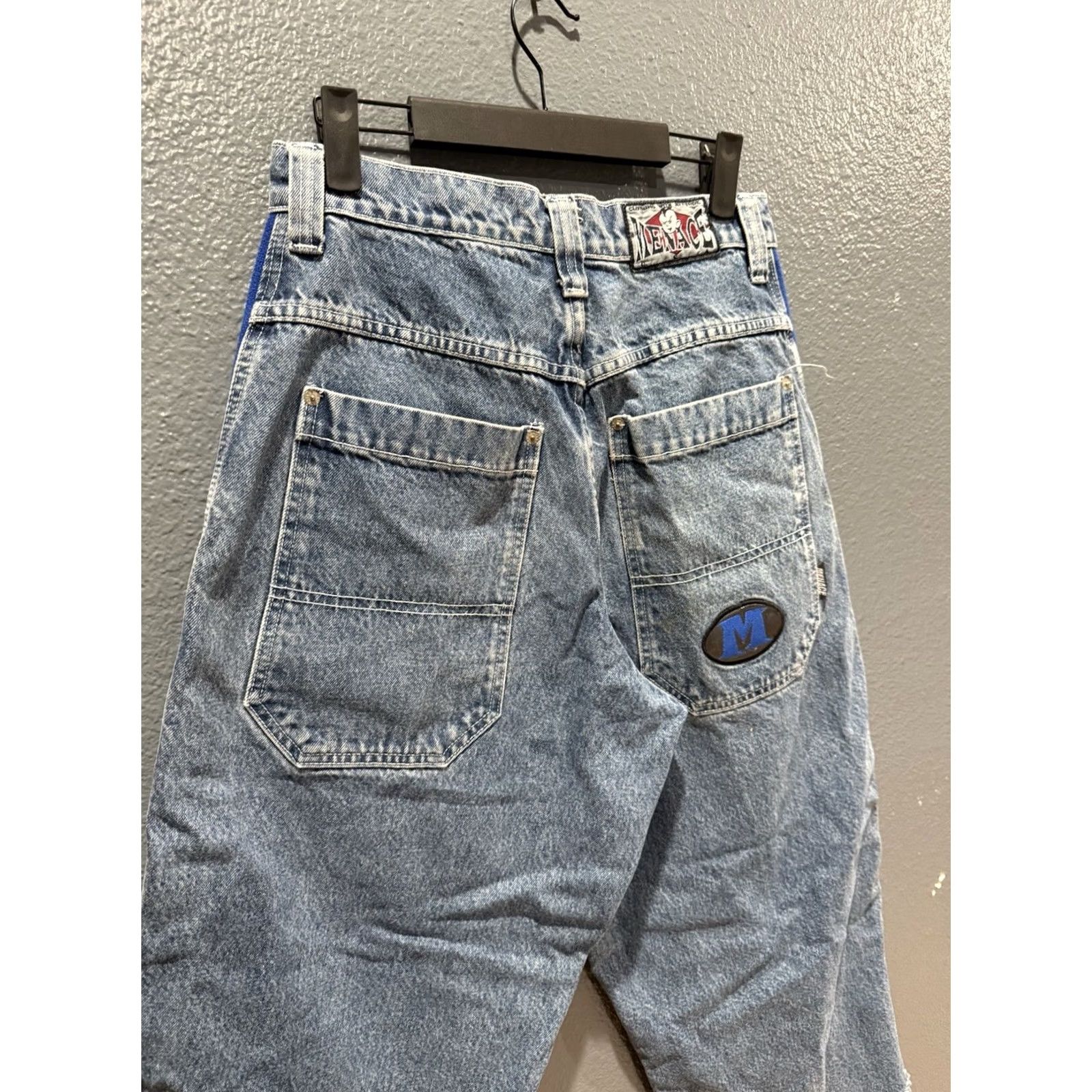 Vintage VINTAGE Menace 90s Baggy Wide-Leg Denim Jeans Distressed Sz 30 Mens Jeans Blue 30s Distressed Size US 30 / EU 46 - 2 Thumbnail