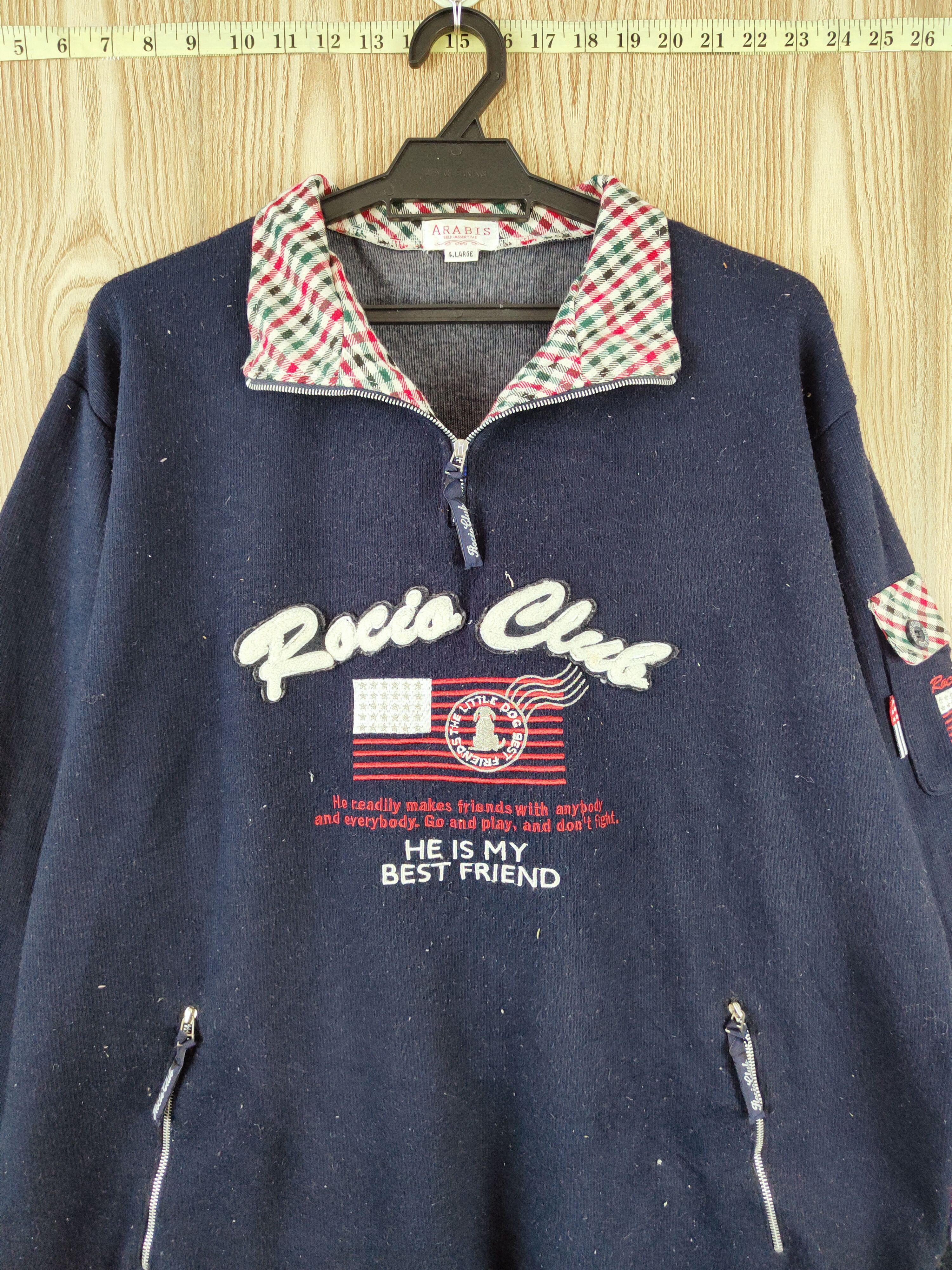 Japanese Brand × Vintage Very Rare Arabis Navy Racia Club Sweatshirts Size US L / EU 52-54 / 3 - 3 Thumbnail