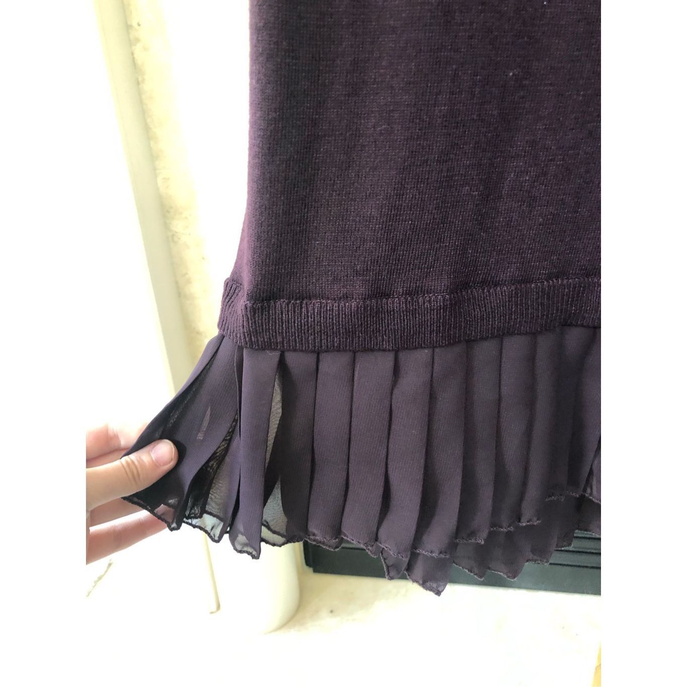 Apt. 9 Apt 9. Women’s Purple Ruffle Bottom Trim Short Sleeve Blouse Size M / US 6-8 / IT 42-44 - 4 Thumbnail