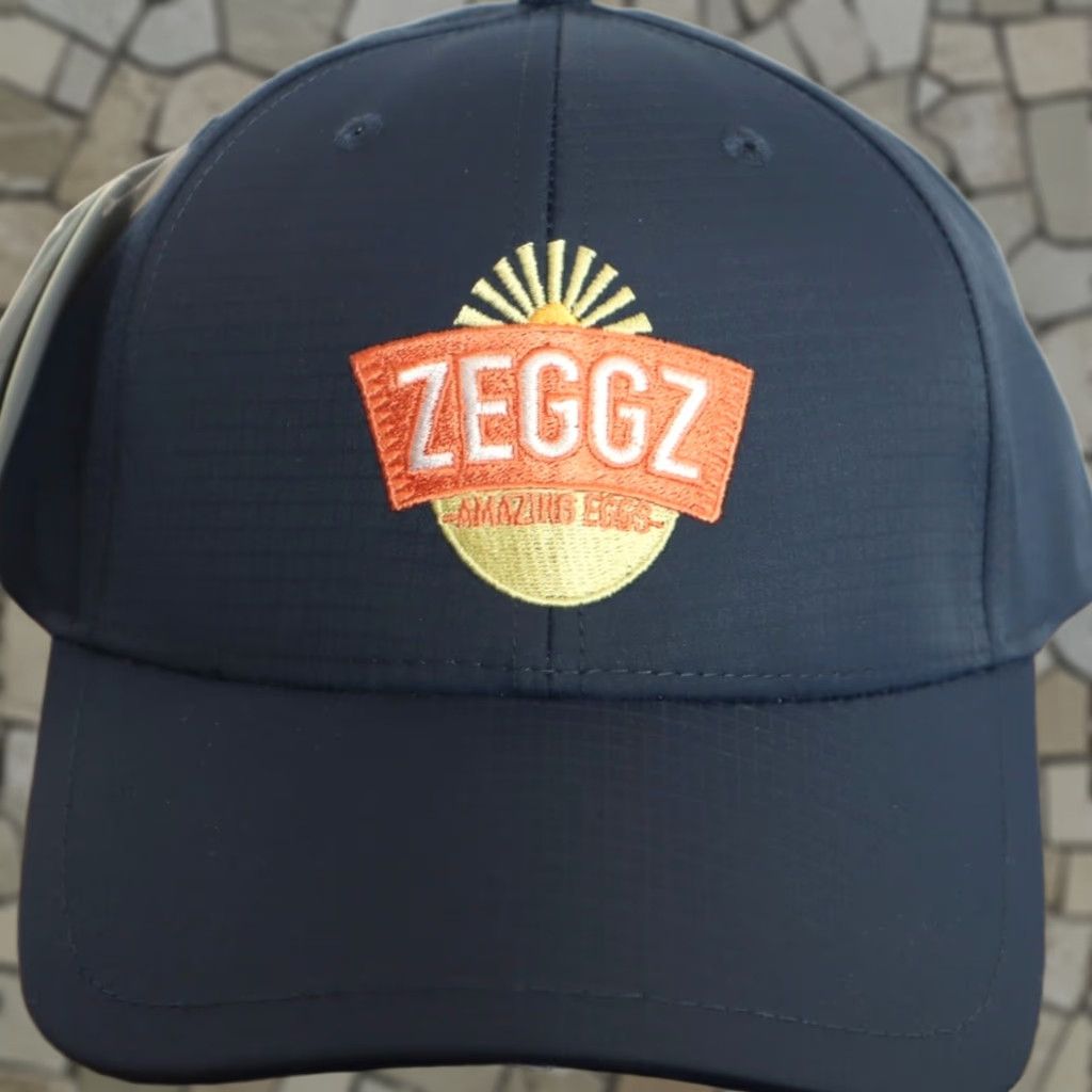 Vintage Cap America Zeggz Amazing Eggs Navy Blue Ripstop Golf Hat Men's Adjustable Size ONE SIZE - 1 Thumbnail