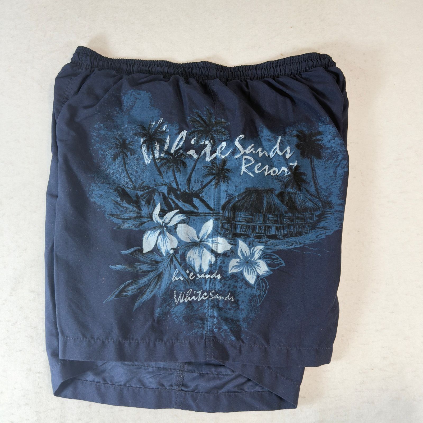 Puritan Puritan Men XL 40/42 Swim Trunk Navy White Sand Resort Print Size US 40 / EU 56 - 2 Thumbnail