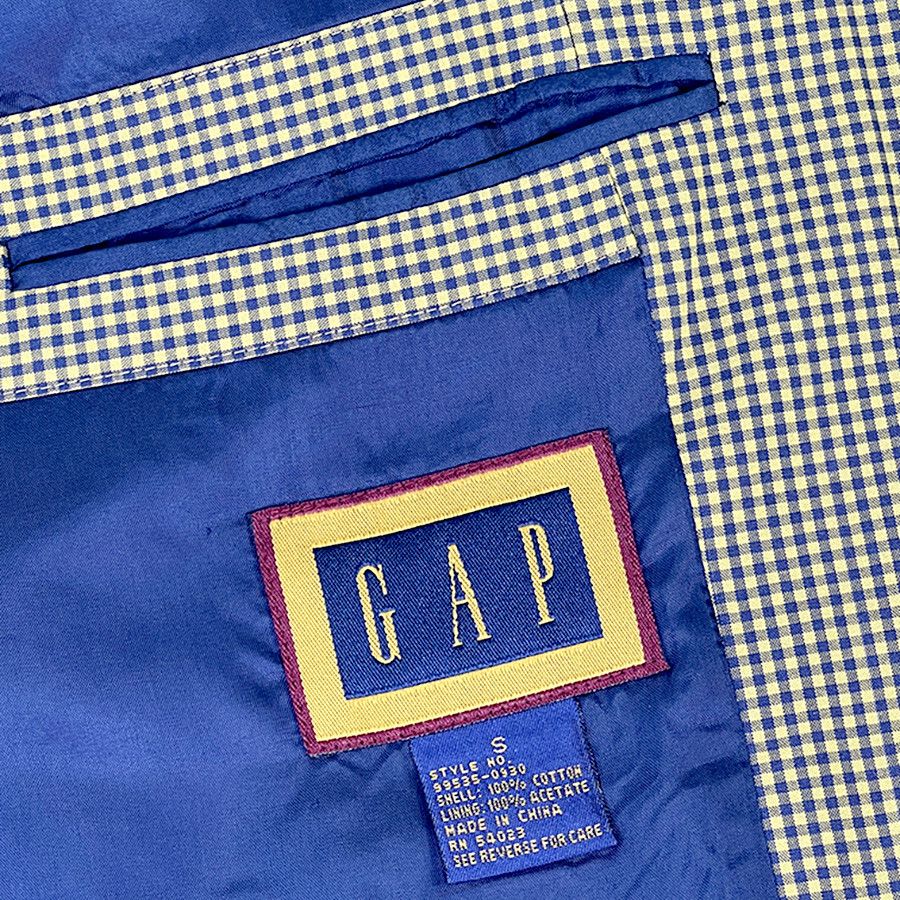 Gap Gap Blue & Gold Checked Vintage Sports Jacket Size 38R - 5 Thumbnail