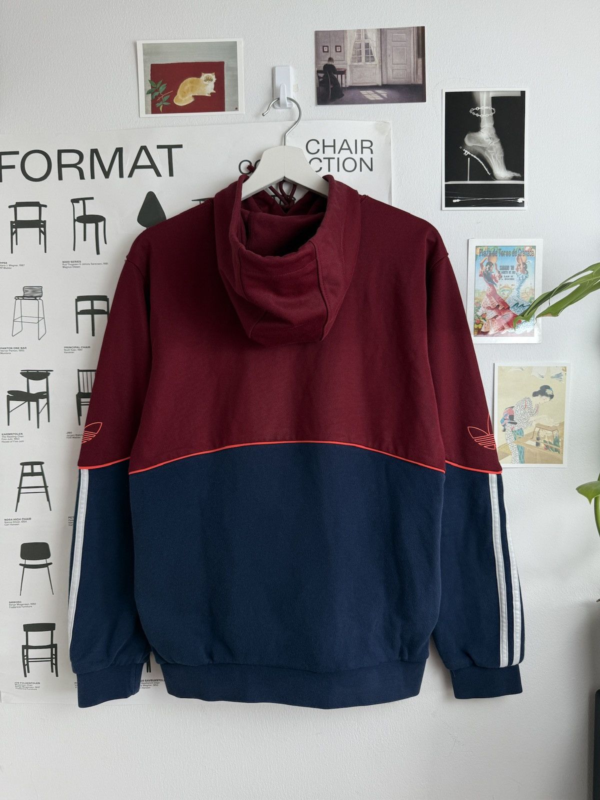 Adidas × Designer Adidas center logo baggy hoodie S blockcore streetwear skate Size US S / EU 44-46 / 1 - 2 Thumbnail