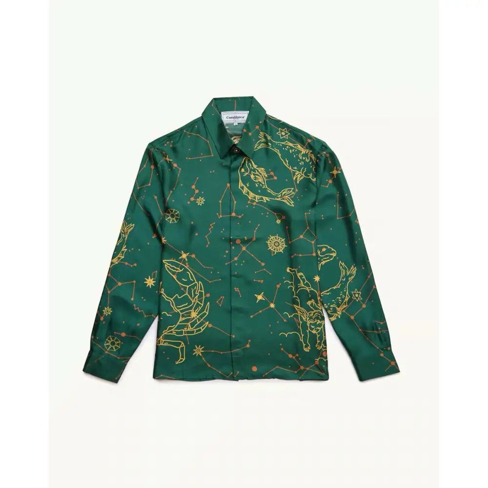 Casablanca Debut Runway (2019 Archive) Constellation Silk Shirt Size US L / EU 52-54 / 3 - 3 Thumbnail