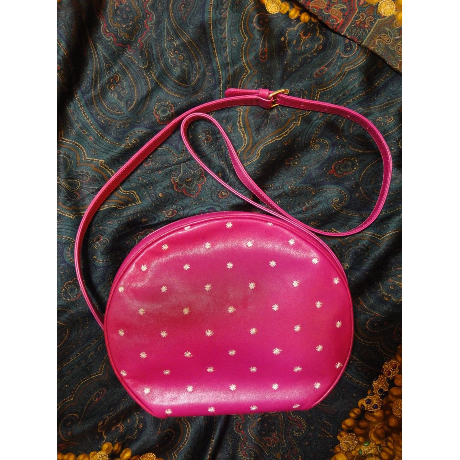 Vintage Valentino Garavani Pink Leather Round Shoulder Bag, Women's