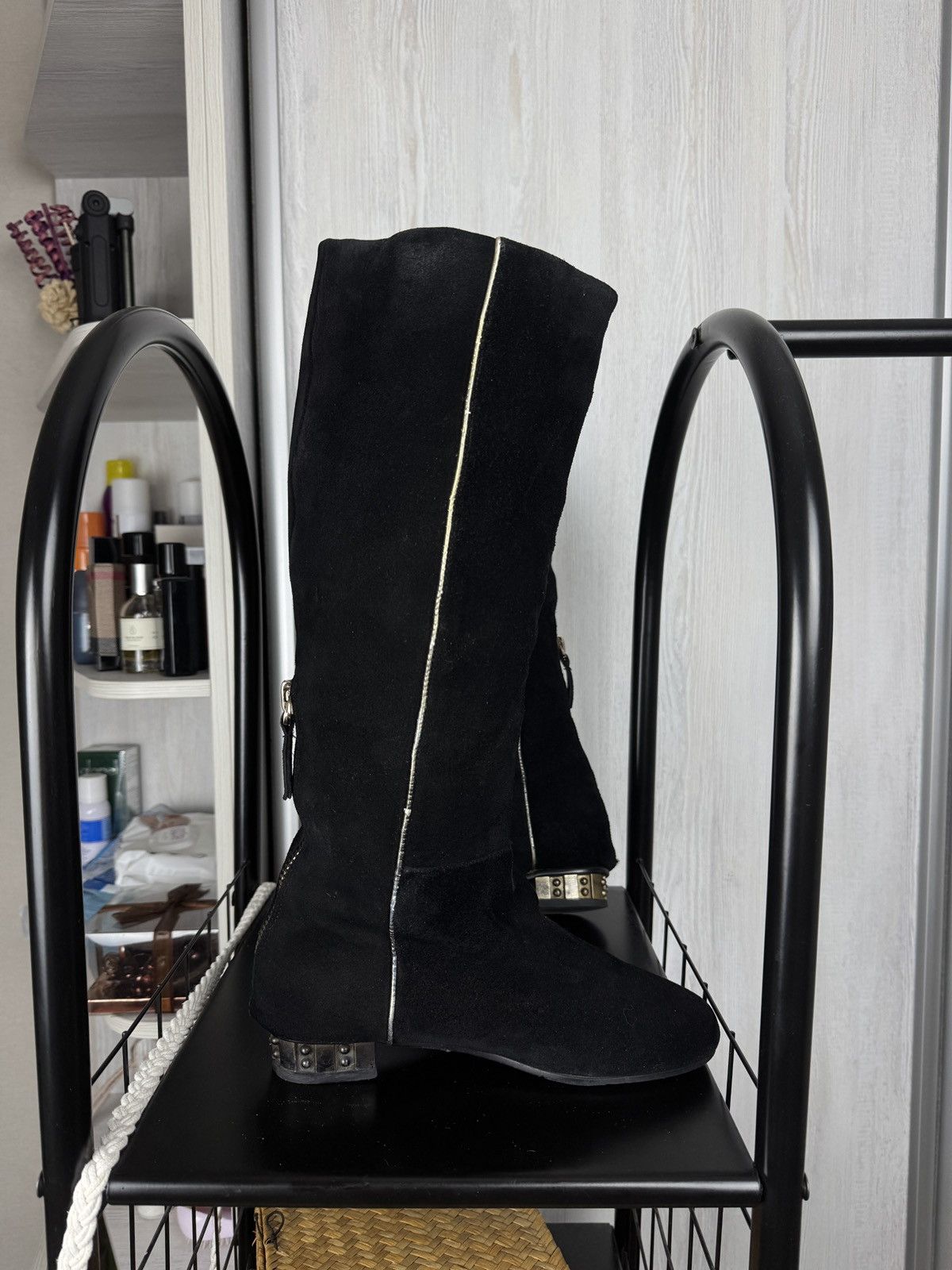 Chanel Chanel Archive Suede 90s 00s CC Logo Zipper Knee-High Boots Size US 8 / IT 38 - 10 Thumbnail