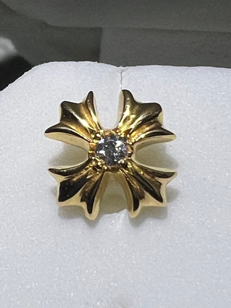 Chrome Hearts Chrome Hearts 22K Gold #2 CH Plus Stud Earring with