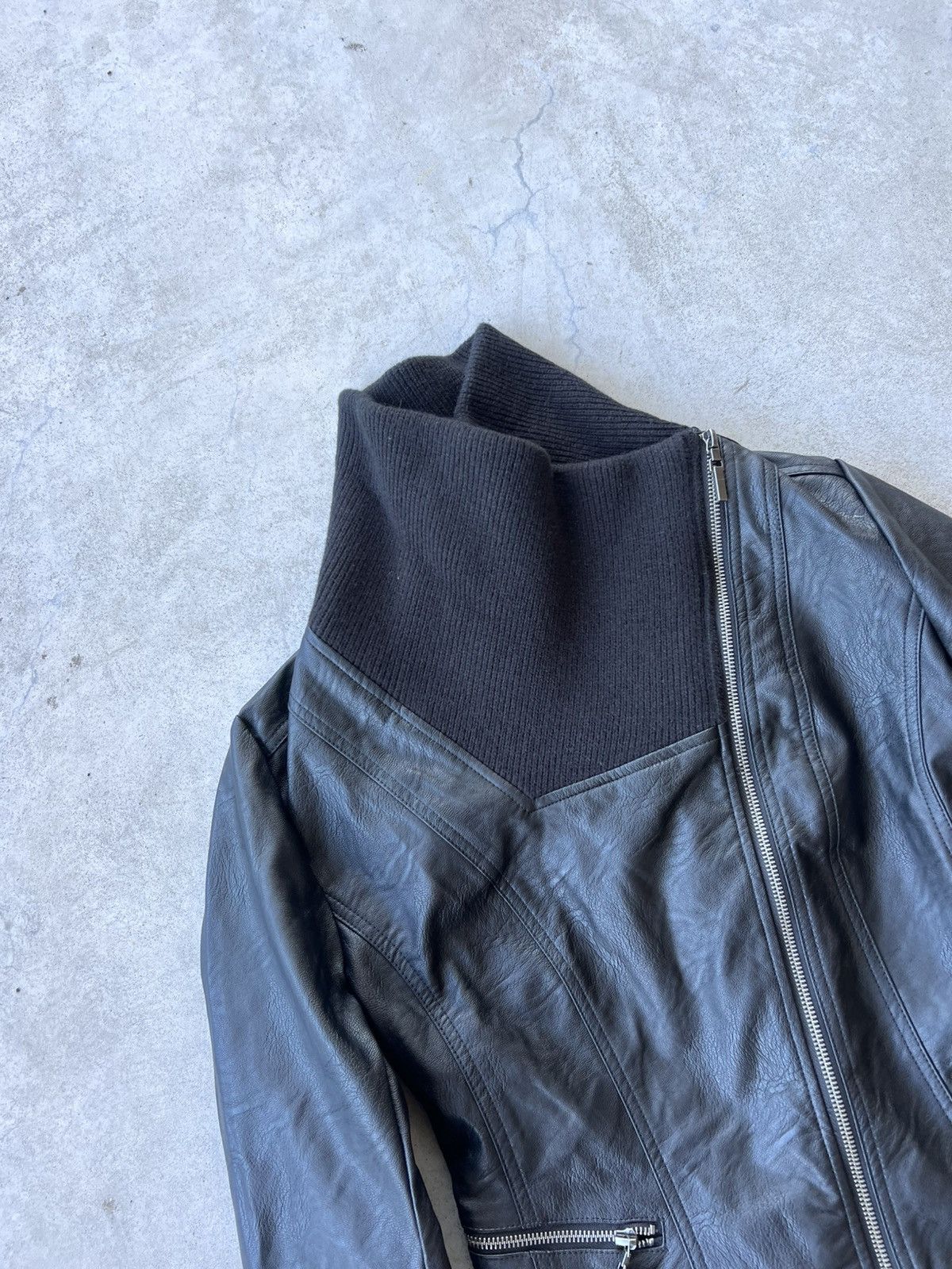 Other Avant Garde Leather Asymmetrical Zip Jacket Size M / US 6-8 / IT 42-44 - 4 Thumbnail