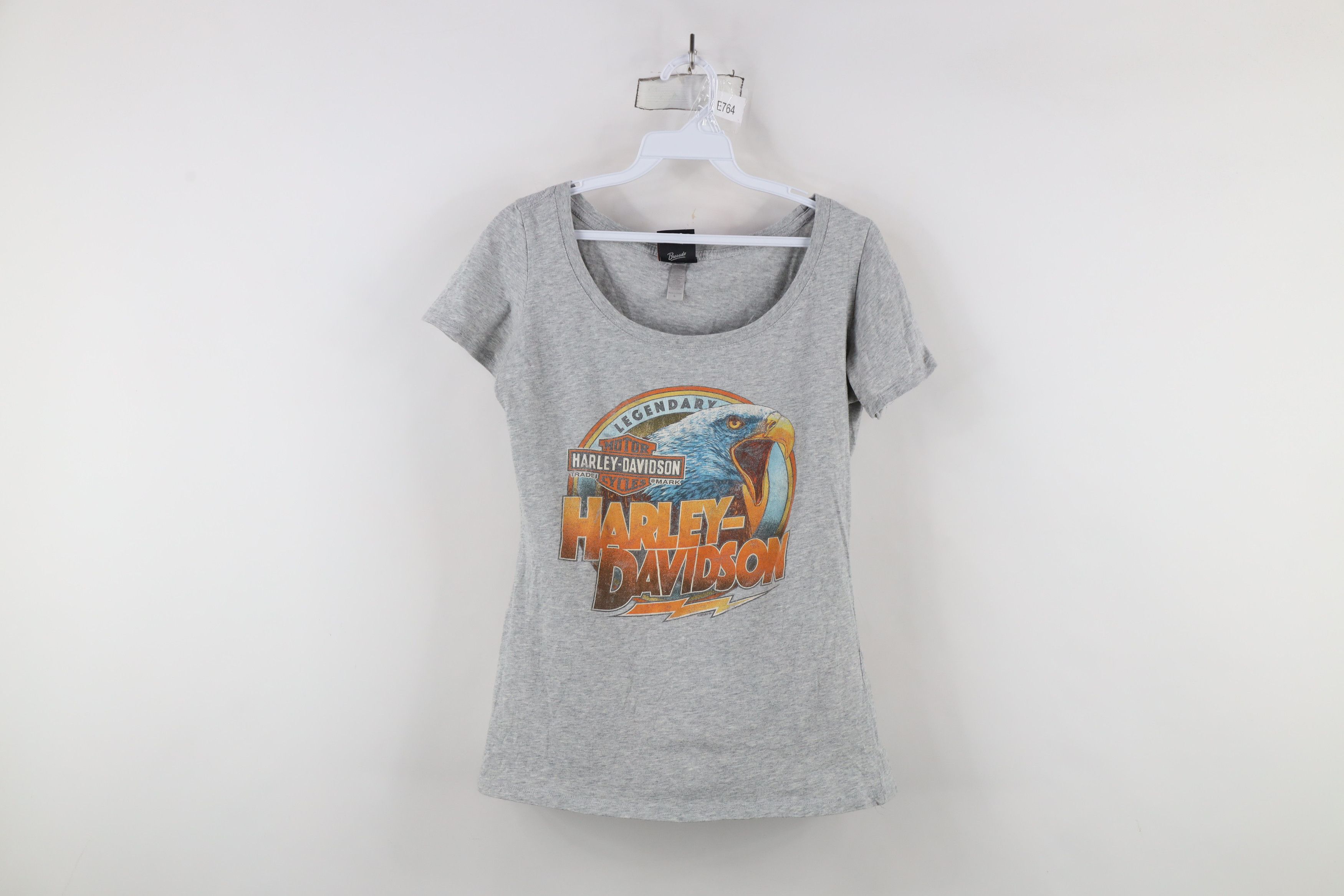Harley Davidson × Vintage Y2K Harley Davidson Spell Eagle Lightning Bolt T-Shirt Gray Size L / US 10 / IT 46 - 1 Thumbnail