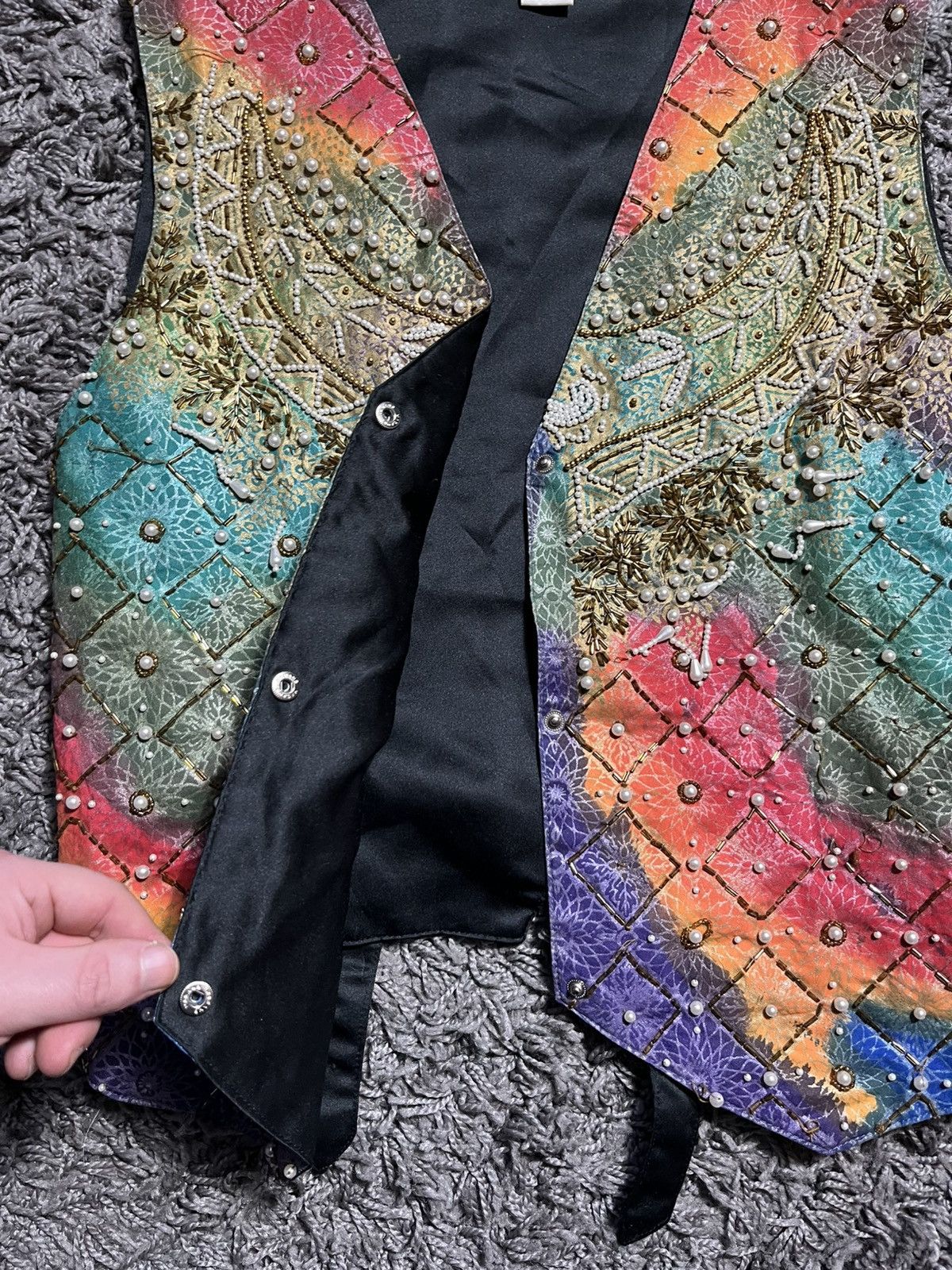 Vintage VINTAGE ANA MORI BEADED PATCHWORK VEST Size US M / EU 48-50 / 2 - 4 Thumbnail