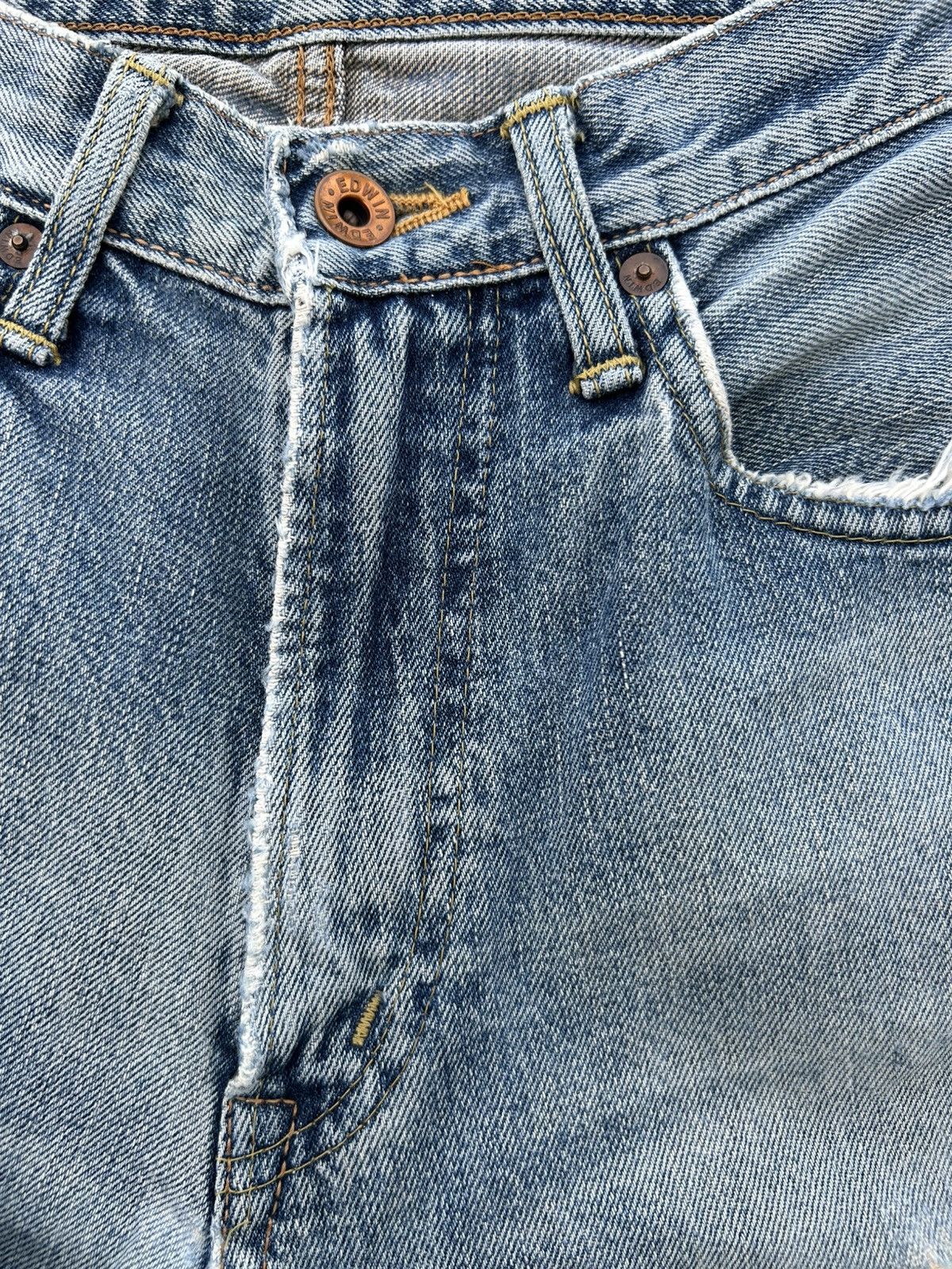 Kapital VINTAGE EDWIN 505X SELVEDGE DISTRESSED DENIM JEANS Size US 29 - 7 Thumbnail