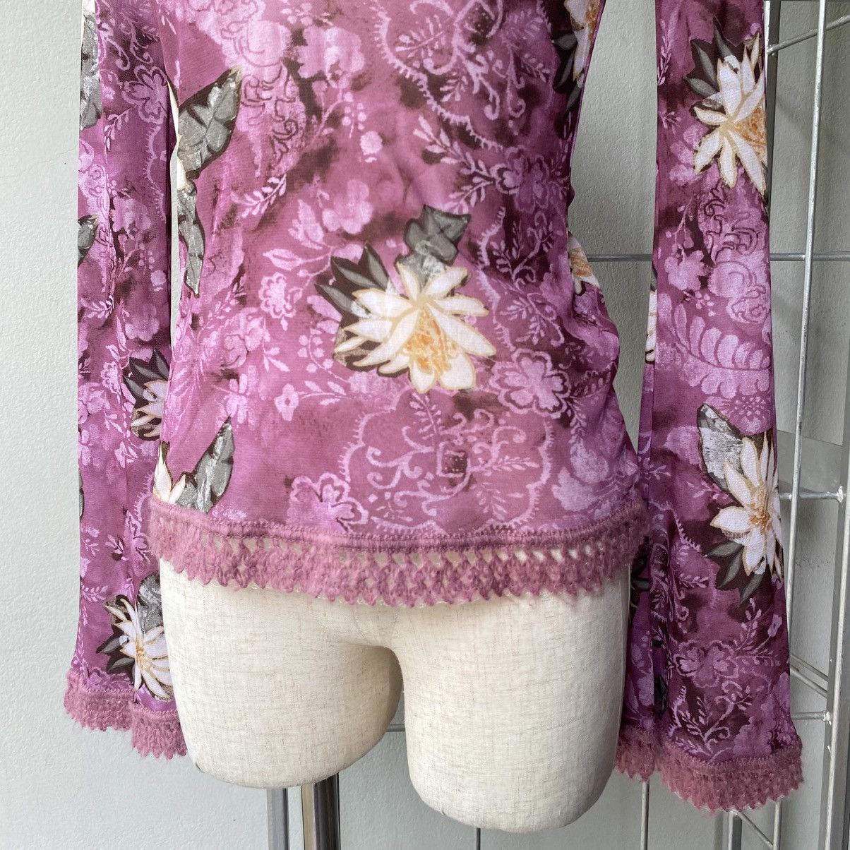 United Colors Of Benetton UNITED COLORS OF BENETTON Y2K Sheer Floral Lace Mesh Top Size M / US 6-8 / IT 42-44 - 11 Thumbnail