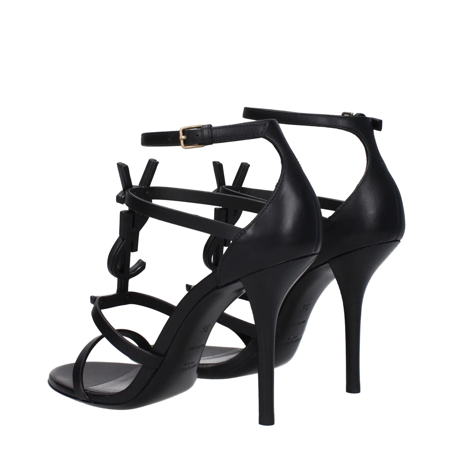 Saint Laurent Paris ob1o1e1124 Leather Sandals in Black Size US 9 / IT 39 - 4 Thumbnail