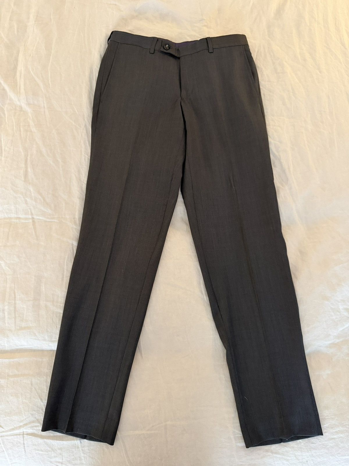 Ted Baker Ted Baker Jay CT Charcoal Wool Suit 38R 31W – Purple Lining Size 38R - 6 Thumbnail