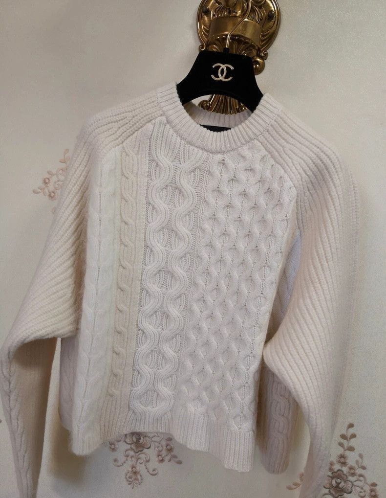 Alexander Wang Alexander Wang Cable Knit White Sweater- Size S / US 4 / IT 40 - 1 Thumbnail