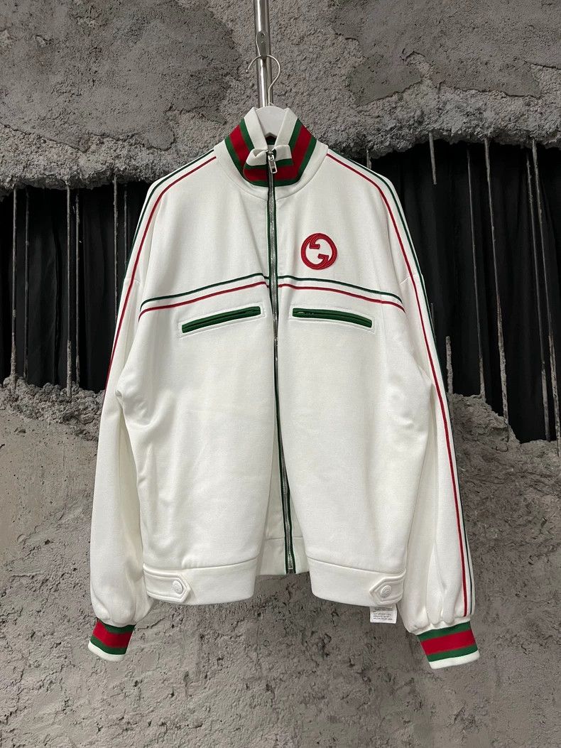 Gucci GucciRed and green striped double ring logo jacket 2503-Nex Size US L / EU 52-54 / 3 - 1 Thumbnail