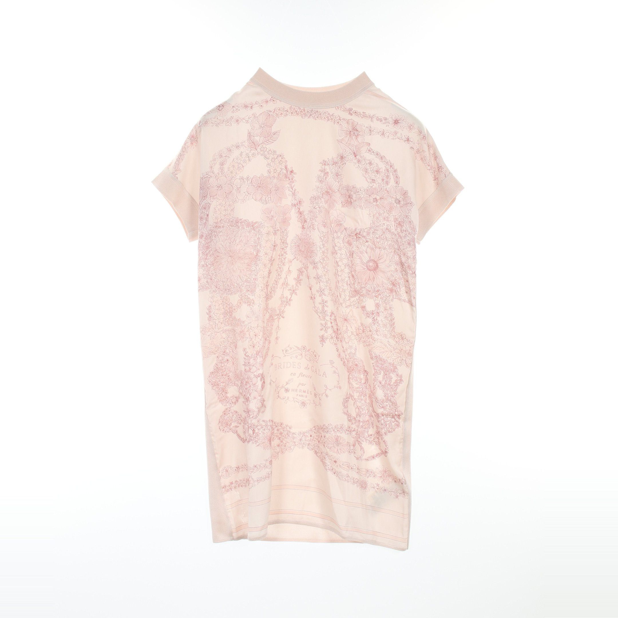 Hermes Hermes Brides De Gala En Fleurs Twill Laine One Piece Silk Pink Beige 25Ss Size ONE SIZE - 1 Thumbnail