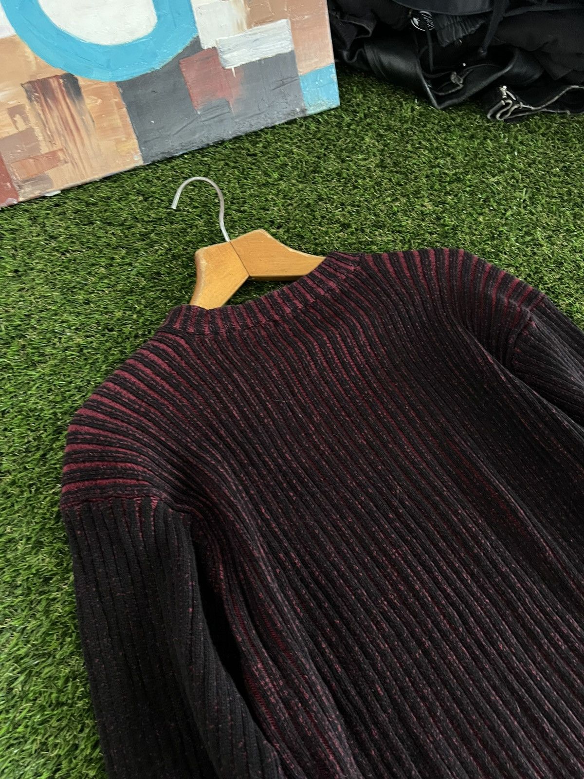 Diesel Japan Painted Side side Zip Knit Ribbed Sweater LGB Vibe Size US L / EU 52-54 / 3 - 9 Thumbnail