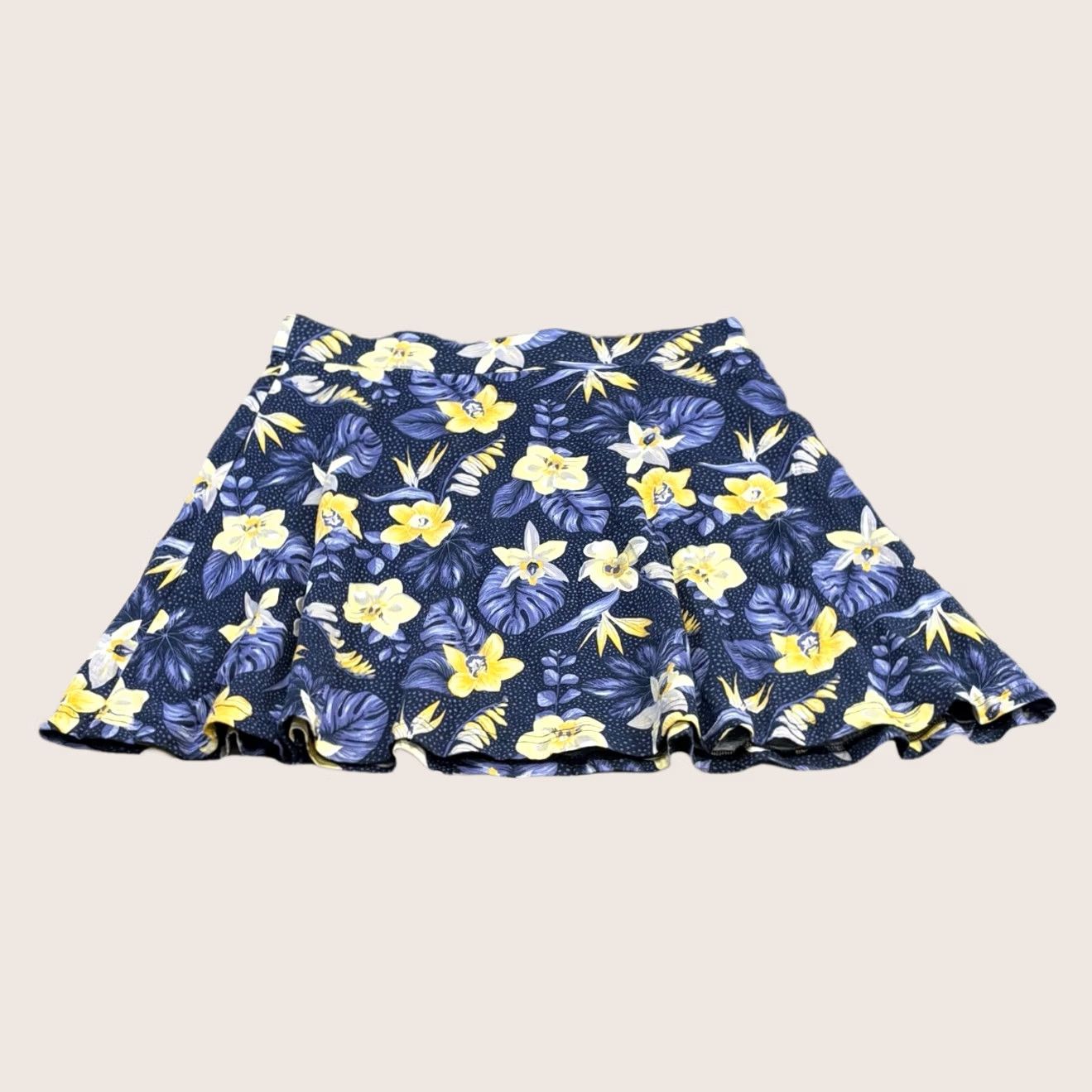 Vintage Animal floral jersey skirt 16 women’S navy yellow summer spring Pre Loved Vgc Size XXL / US 16-18 / IT 52-54 - 1 Thumbnail