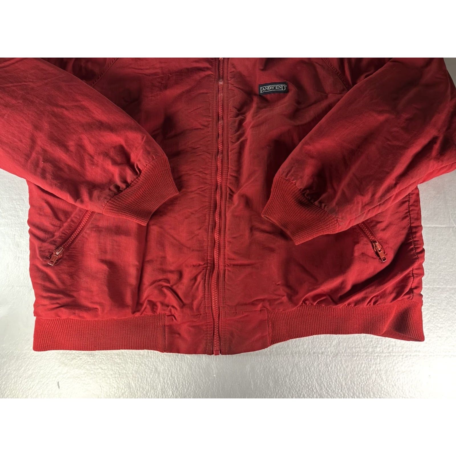 Lands' End VINTAGE Lands End Squall Jacket Mens XL Red 90s Fleece Lined Thrashed USA Size US XL / EU 56 / 4 - 3 Thumbnail