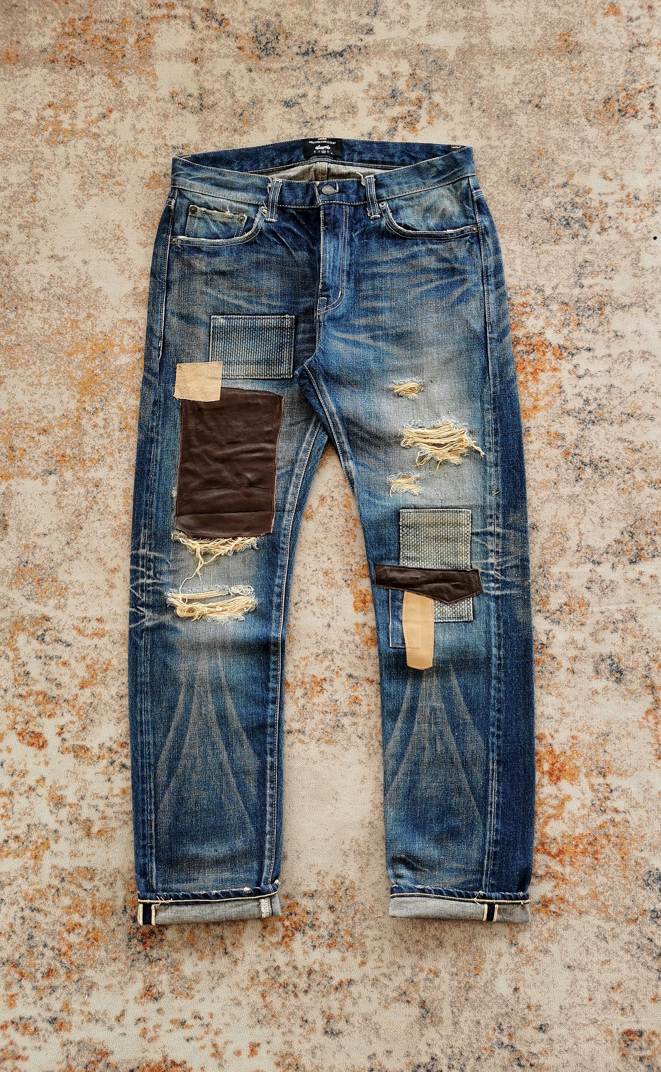Comme des Garcons Glamp Selvedge Patchwork Jeans STYLE comme des garcons 32x31 Size US 32 / EU 48 - 1 Thumbnail