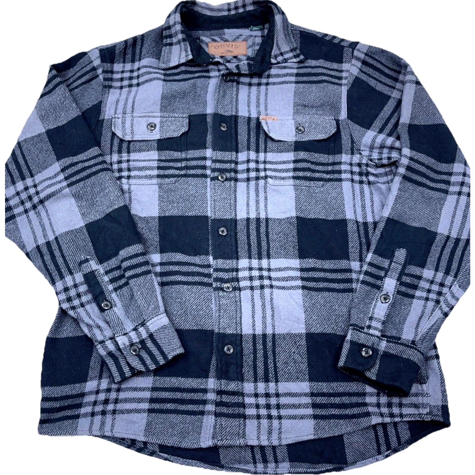 Orvis Orvis Button-Up Shacket Men Medium Black Plaid Heavy Flannel Shirt Jacket Button Up Size US M / EU 48-50 / 2 - 2 Thumbnail