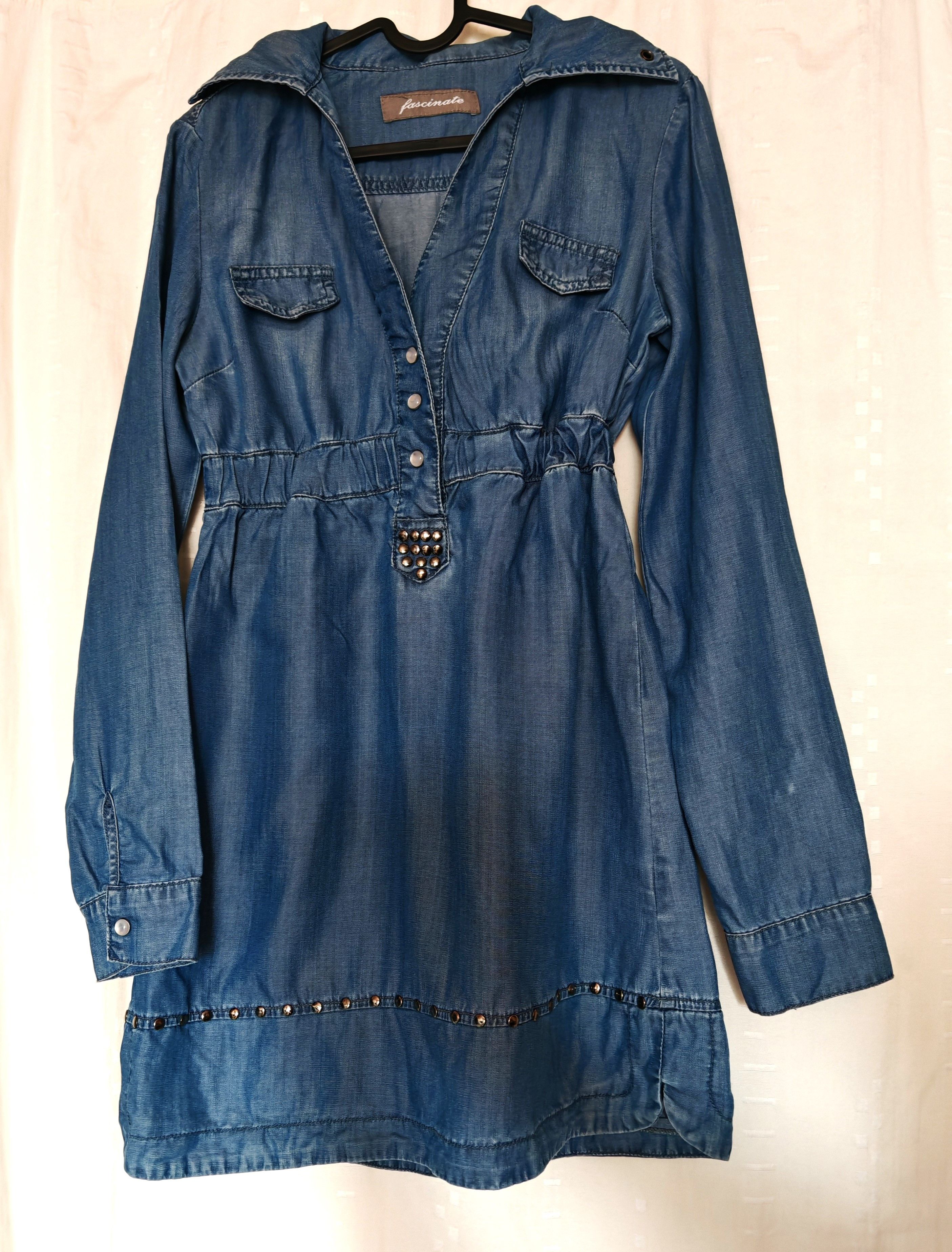 Designer Vintage Facinate Denim Lyocell Mini Embellished Dress size S Size S / US 4 / IT 40 - 1 Thumbnail
