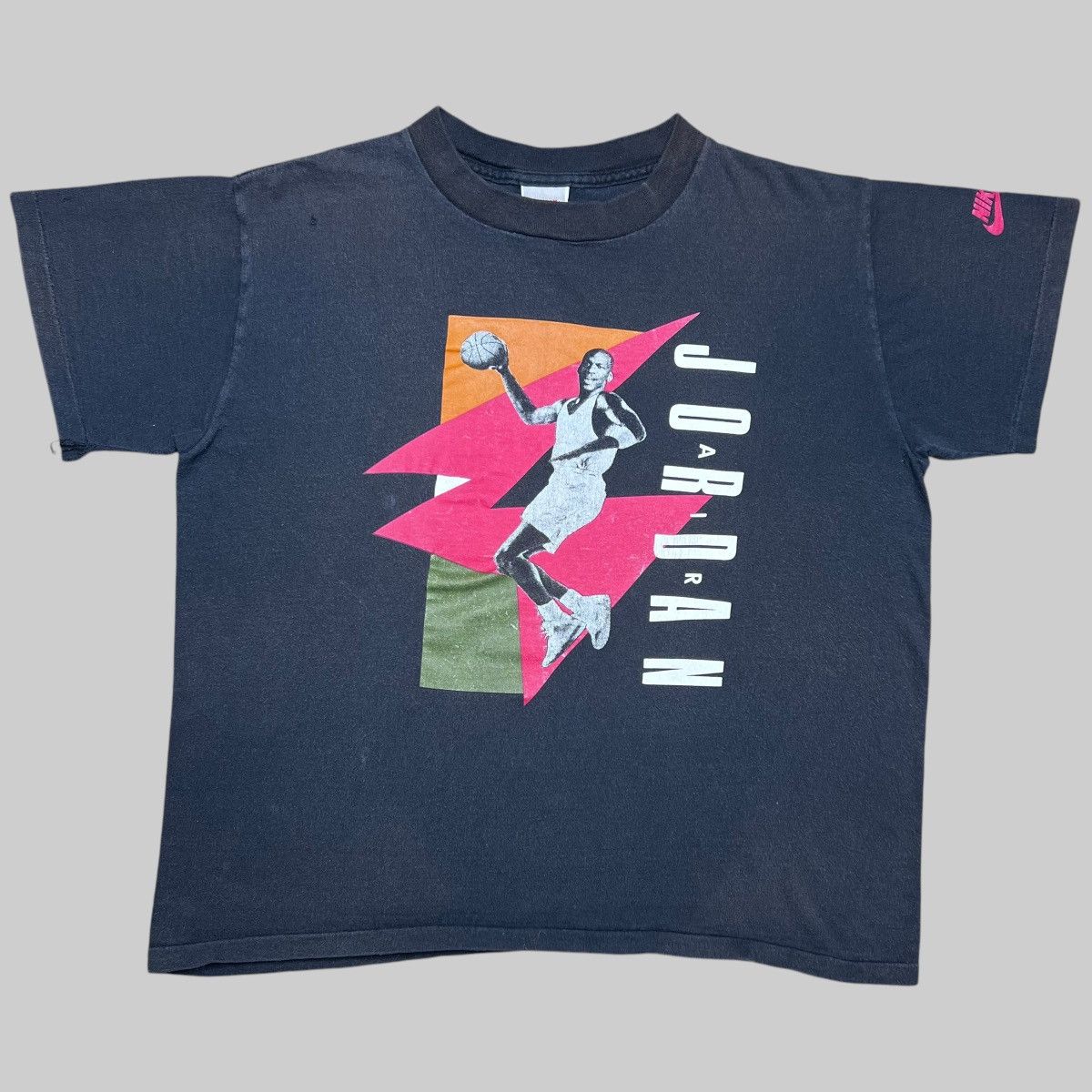 Jordan Brand × Nike × Vintage Vintage 1990s Nike Michael Jordan Gray Tag Youth Large Tee Size US M / EU 48-50 / 2 - 1 Thumbnail