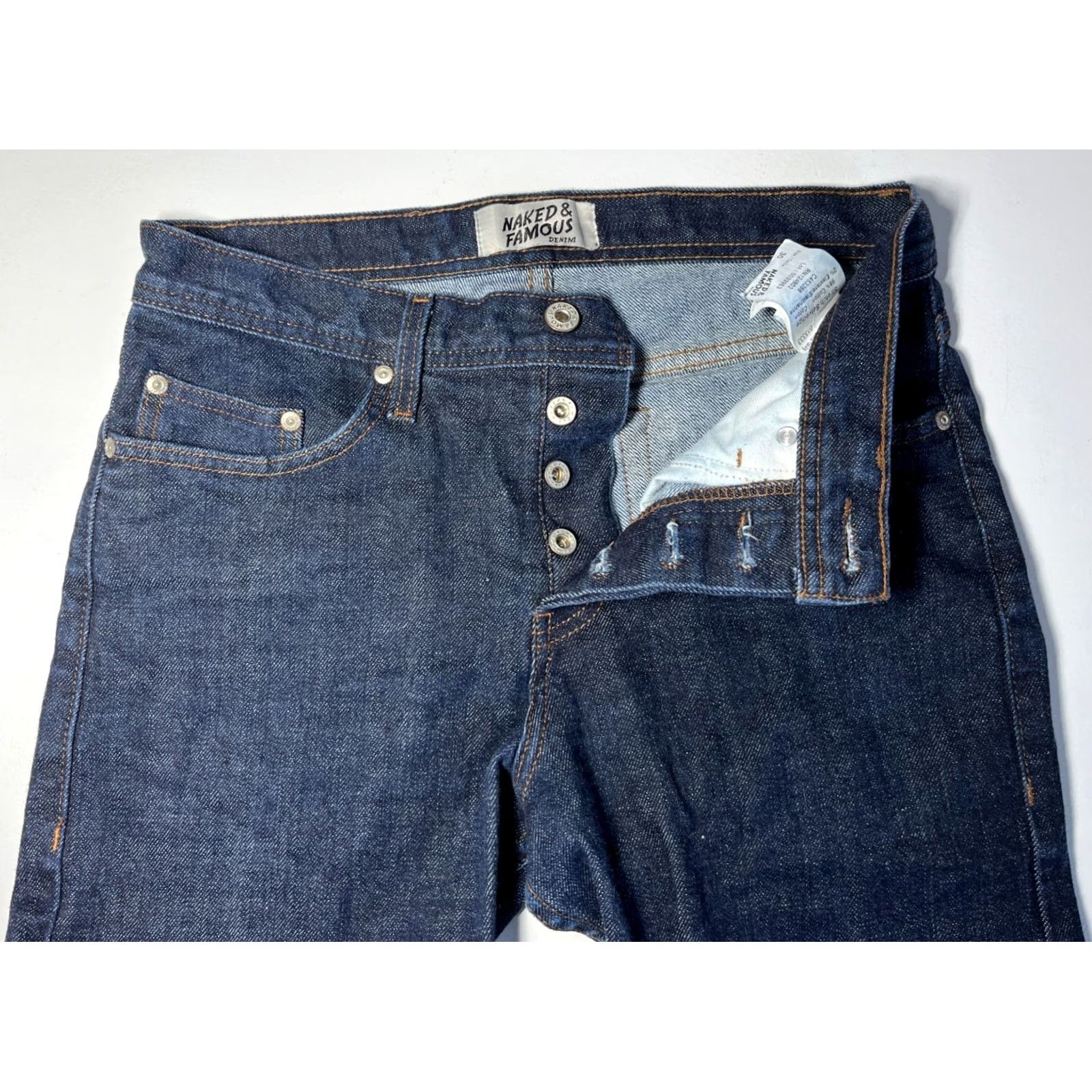 Vintage Naked & Famous Denim Weird Guy Stretch Selvedge Jeans Sz 30x33 Men's Jeans Size US 30 / EU 46 - 6 Thumbnail