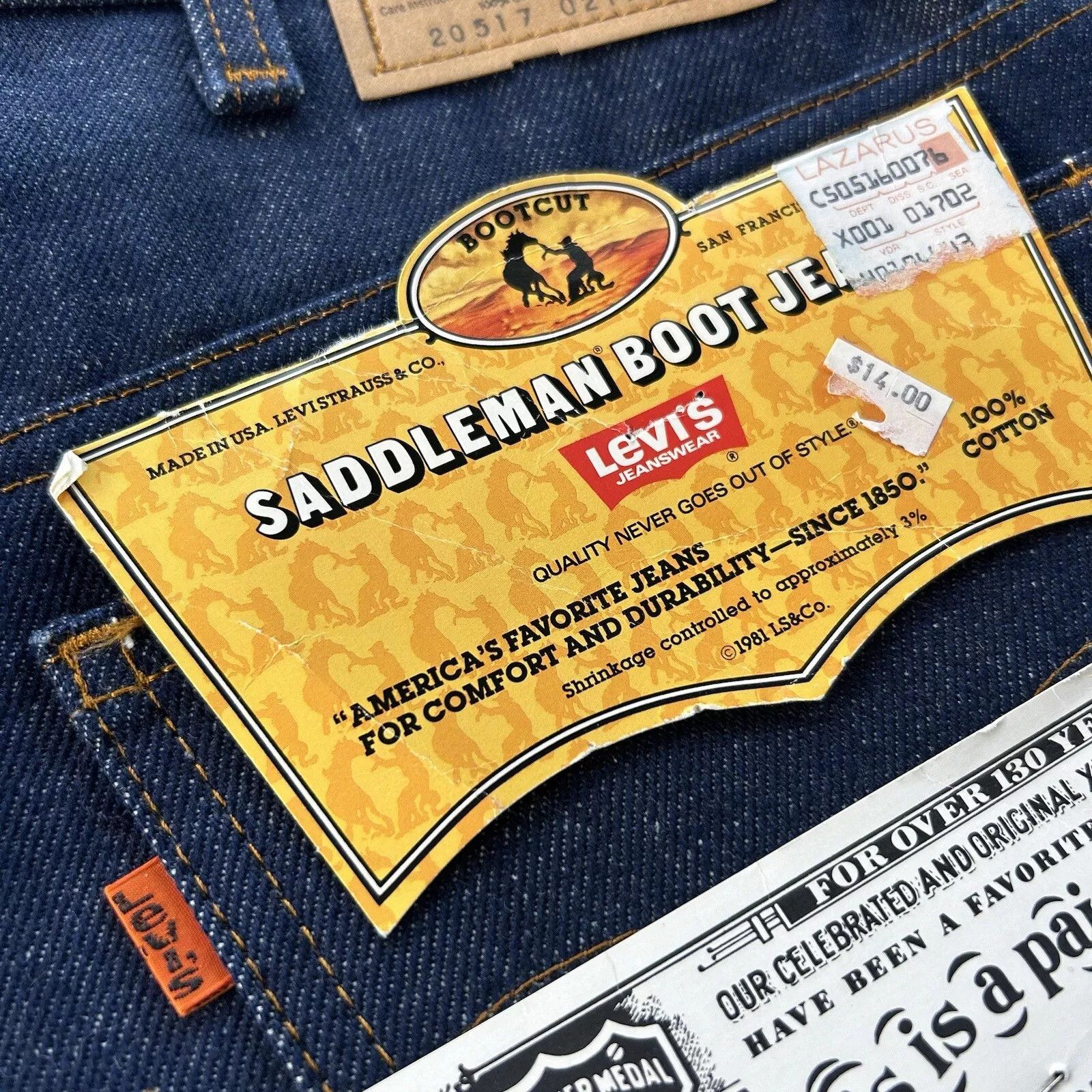 Levi's Vintage Levis Saddleman Boot Cut Jeans Mens Size US 38 / EU 54 - 11 Thumbnail
