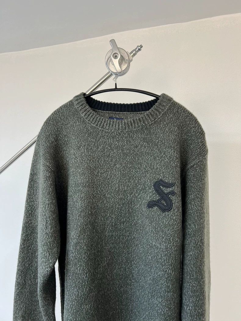 Stussy stussy Mottled green patchwork wool-blend embroidered sweat Size US M / EU 48-50 / 2 - 3 Thumbnail