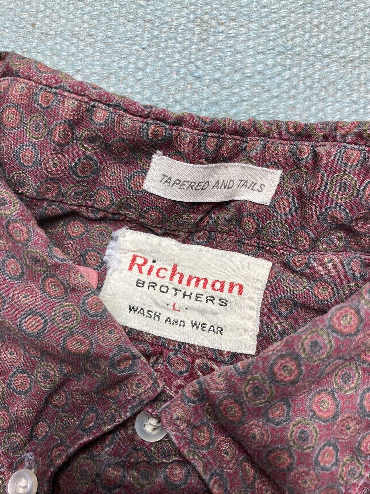 Vintage VTG 1950s button shirt Richman brothers psychedelic large Size US L / EU 52-54 / 3 - 5 Thumbnail
