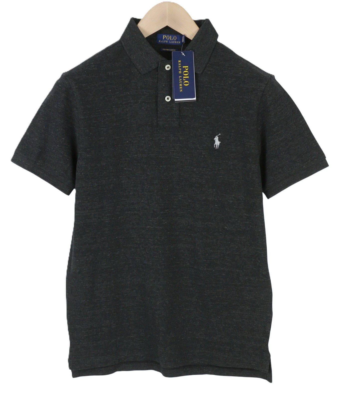 Ralph Lauren CUSTOM SLIM FIT 2XL Black Melange Cotton 87895 Size US XXL / EU 58 / 5 - 3 Thumbnail