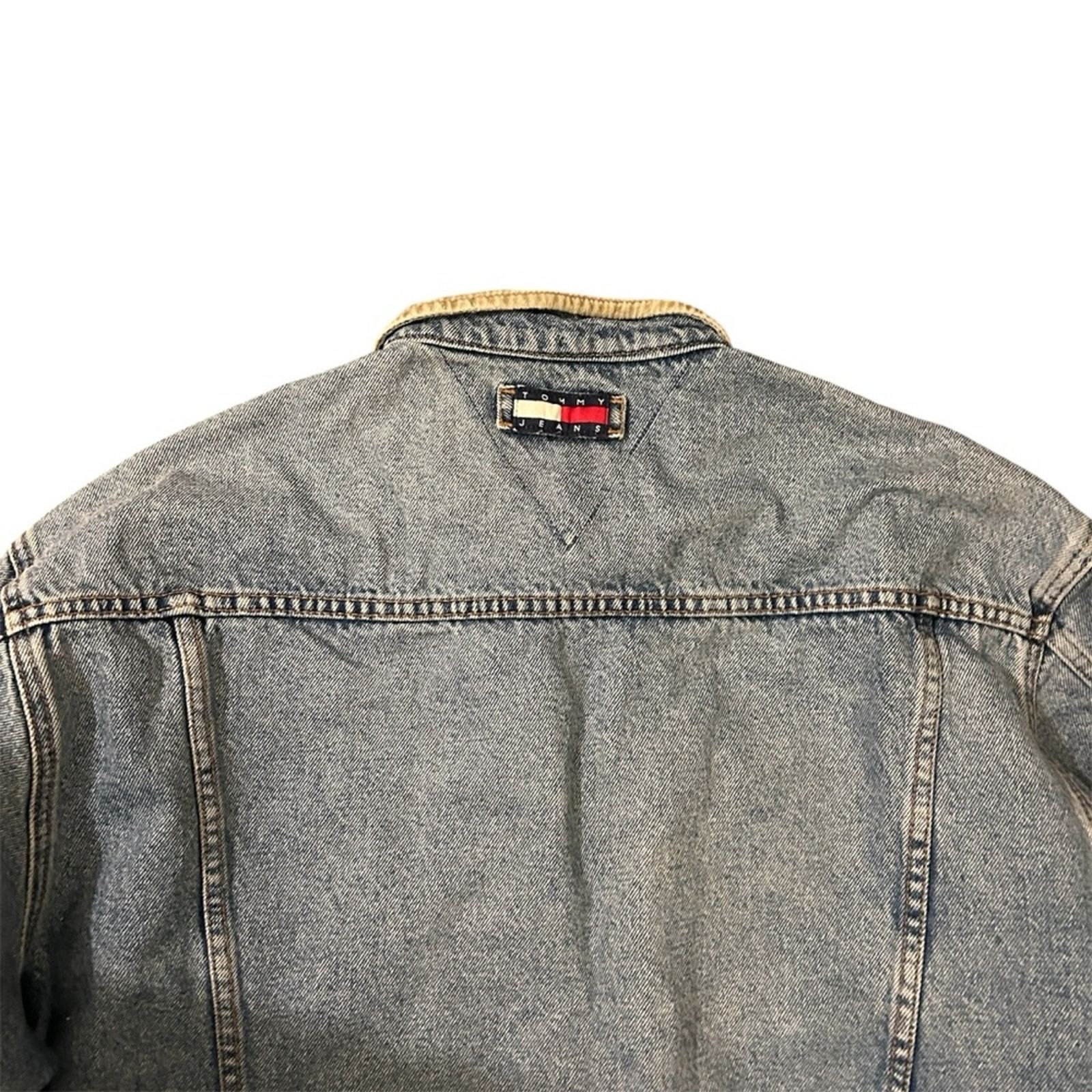Tommy Hilfiger 90s Vintage Tommy Jeans Light Denim Trucker Patch Jacket Size US M / EU 48-50 / 2 - 10 Thumbnail