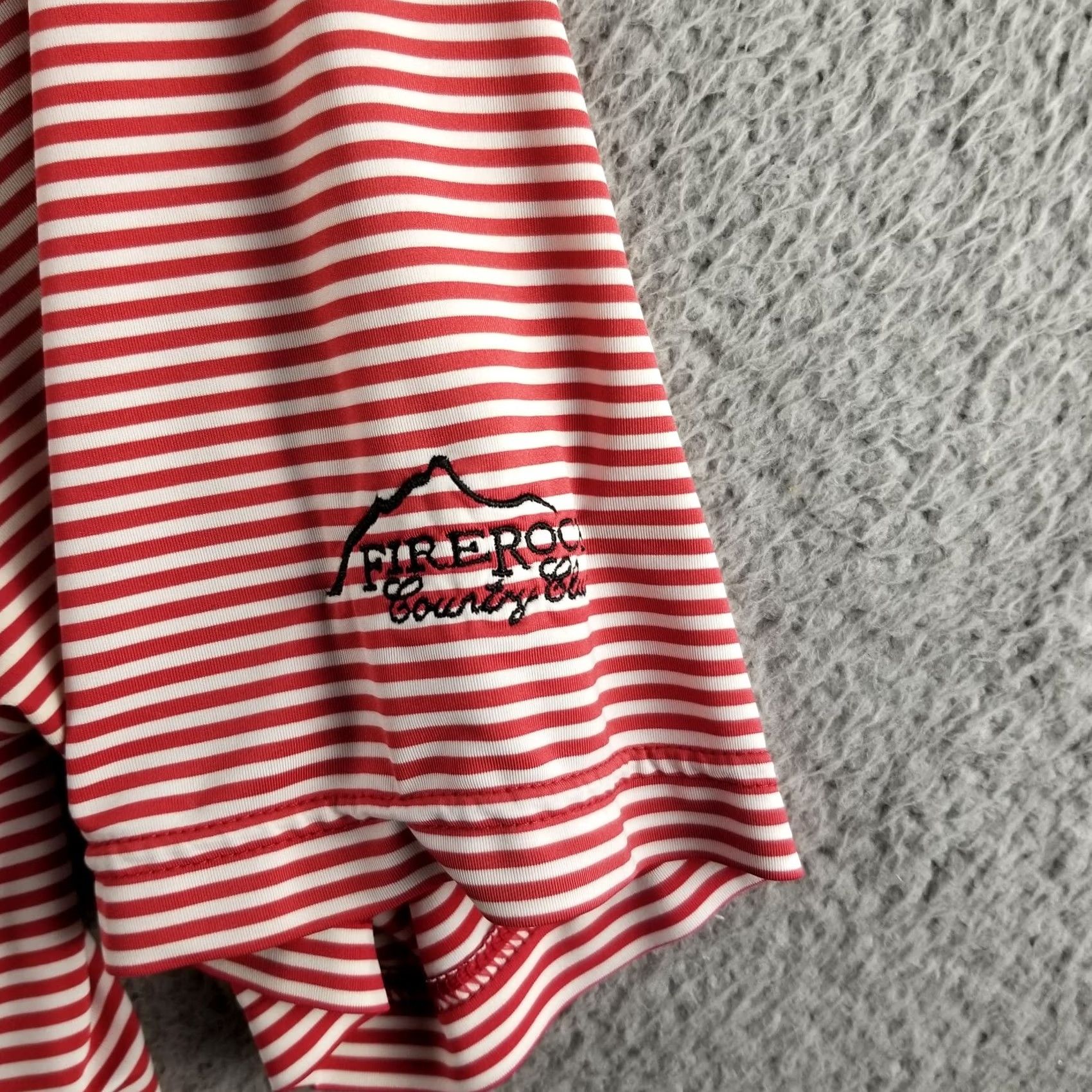 Footjoy FootJoy Golf Polo Shirt M Red White Striped ProDry Performance Firerock CC Shirt Mens Polo Size US M / EU 48-50 / 2 - 2 Thumbnail