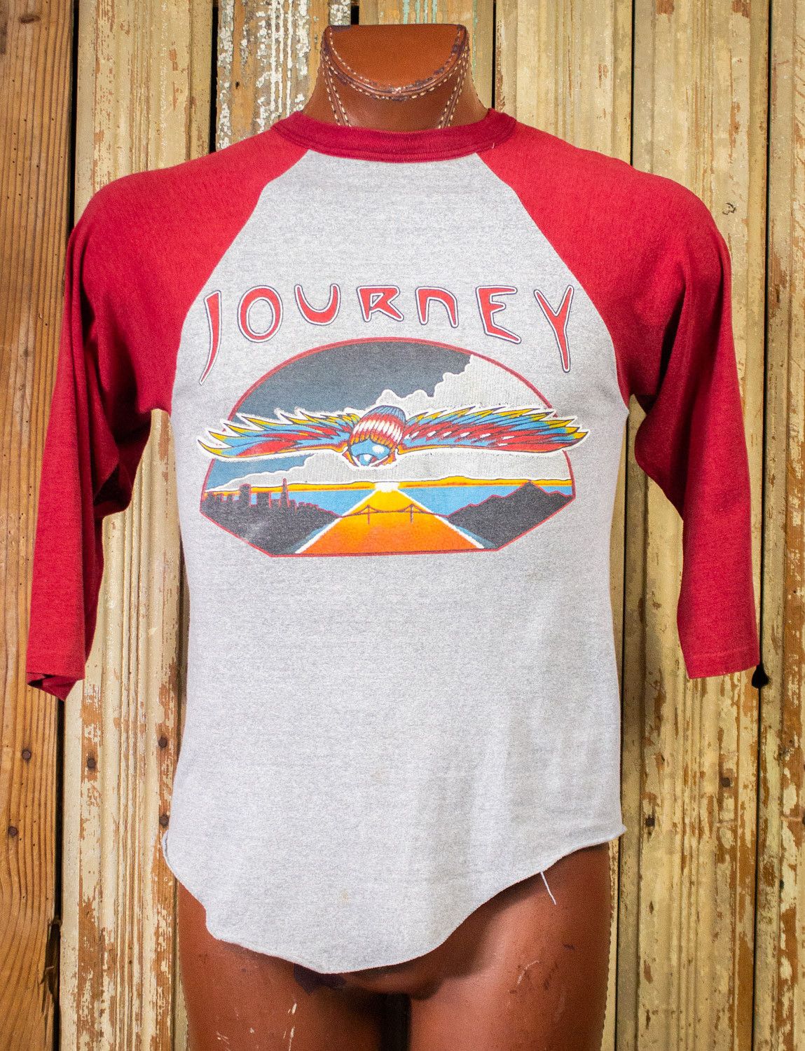 Band Tees × Vintage Vintage Journey Day On The Green Raglan Concert T Shirt 1980 Size US M / EU 48-50 / 2 - 1 Thumbnail