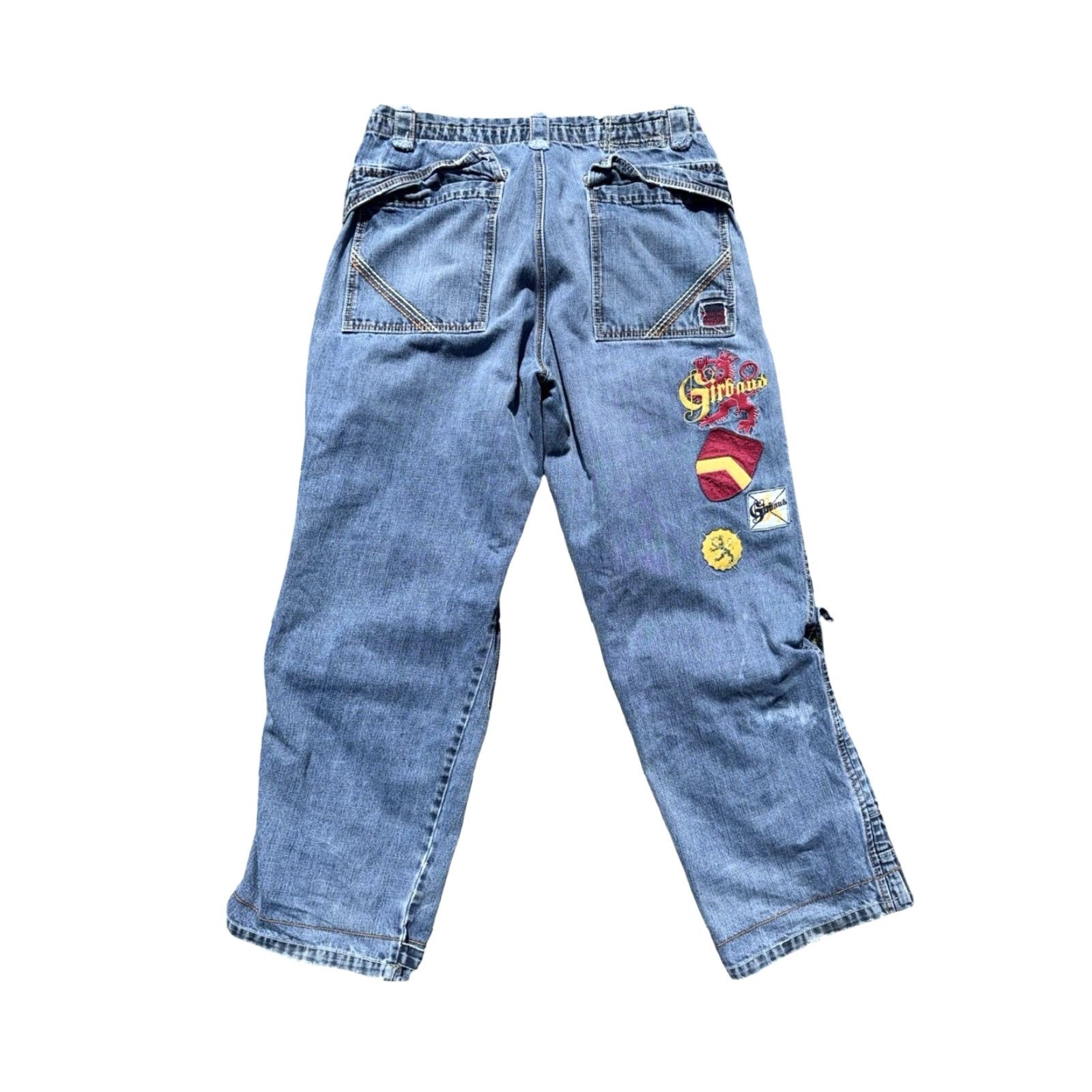 Vintage VINTAGE Marithe Francois Girbaud Jeans Wide-Leg Embroidered Patch Baggy 36 Blue Mens 36 Y2K Size US 36 / EU 52 - 2 Thumbnail