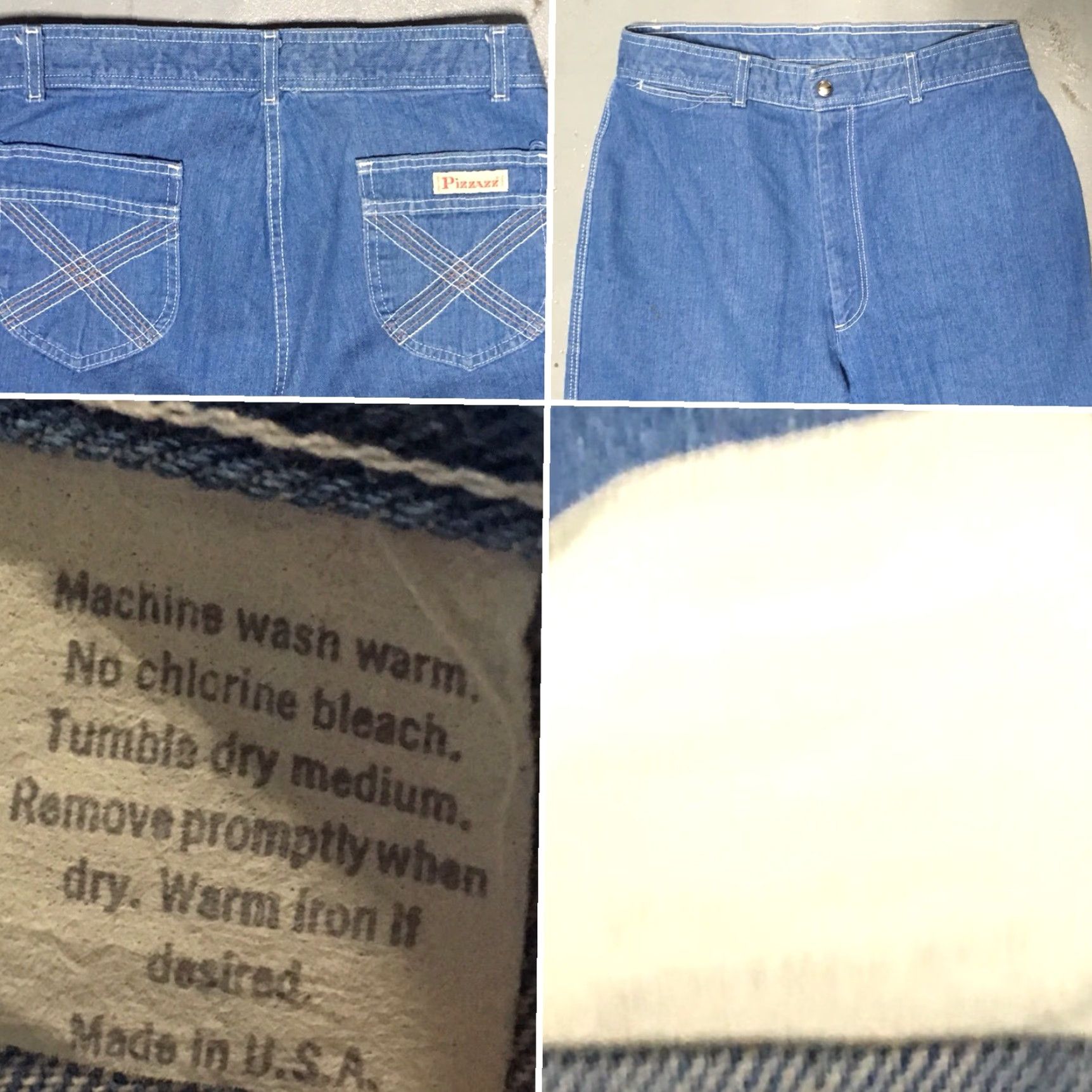 Vintage VINTAGE Pizzazz New York Paris Jeans High Waist 70s 80s 31 Waist Talon 42 Zipper Denim Blue 1980s Mens Size 24" / US 00 / IT 34 - 7 Thumbnail