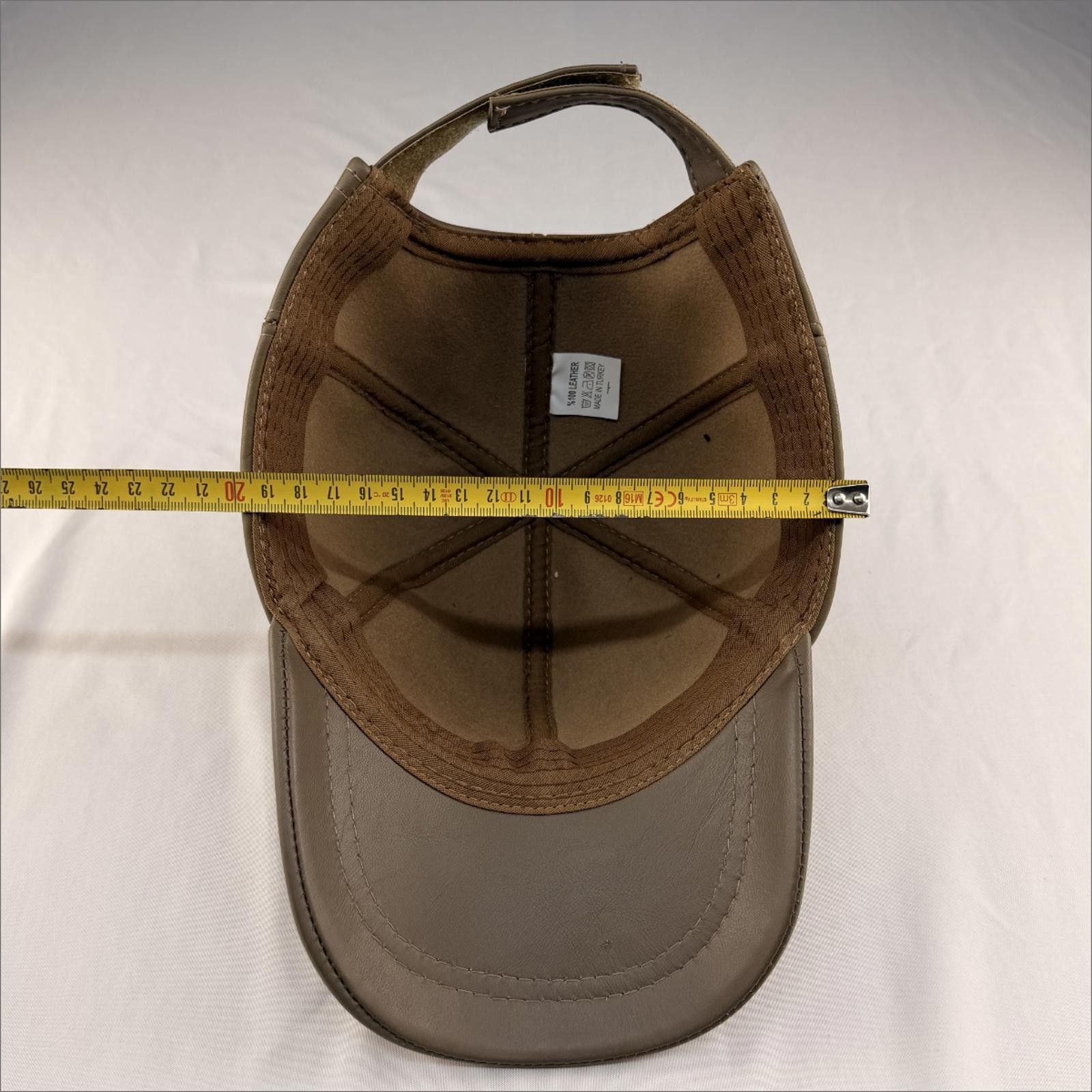 Other NEW Beige Leather Baseball Cap - Premium Hat 084 Size ONE SIZE - 7 Thumbnail