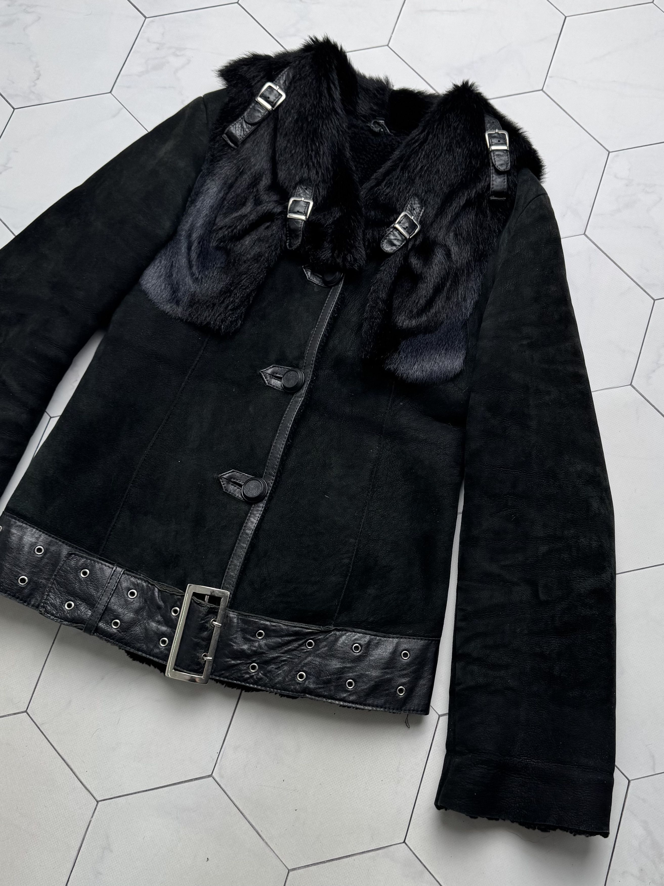 Vintage Vintage Real Sheepskin Cropped Jacket With Straps(B409)E2D15 Size S / US 4 / IT 40 - 7 Thumbnail