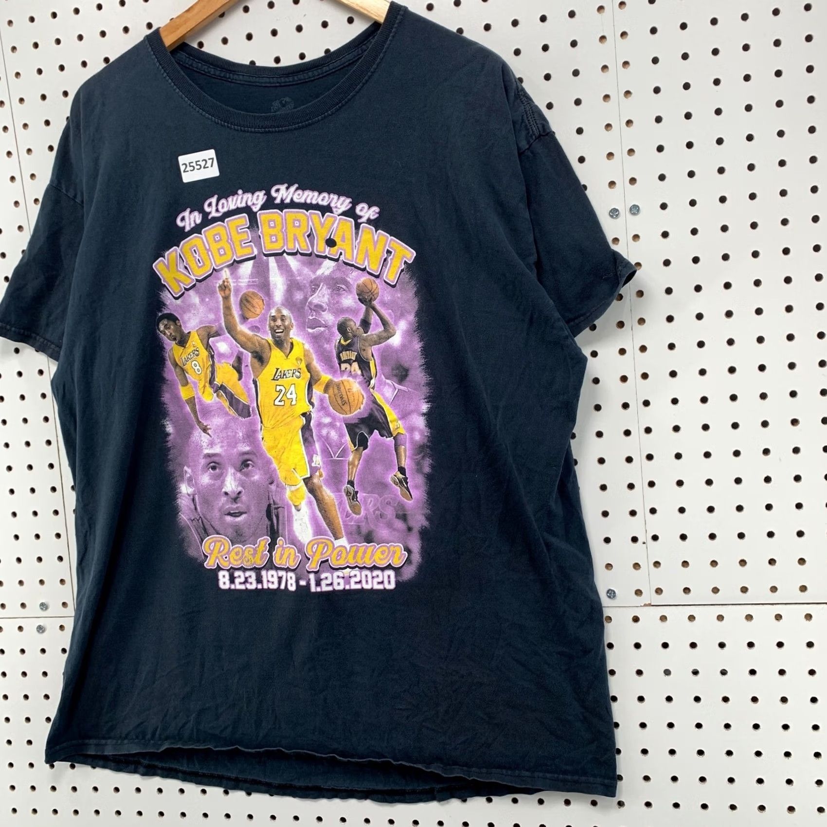Fruit Of The Loom Kobe Bryant RIP Shirt Purple XL Mens Short Sleeve 23x28.5 Black Purple #24 #8 Adult XL T-Shirt Clothing Sports Dreams In Motion Size US XL / EU 56 / 4 - 5 Thumbnail