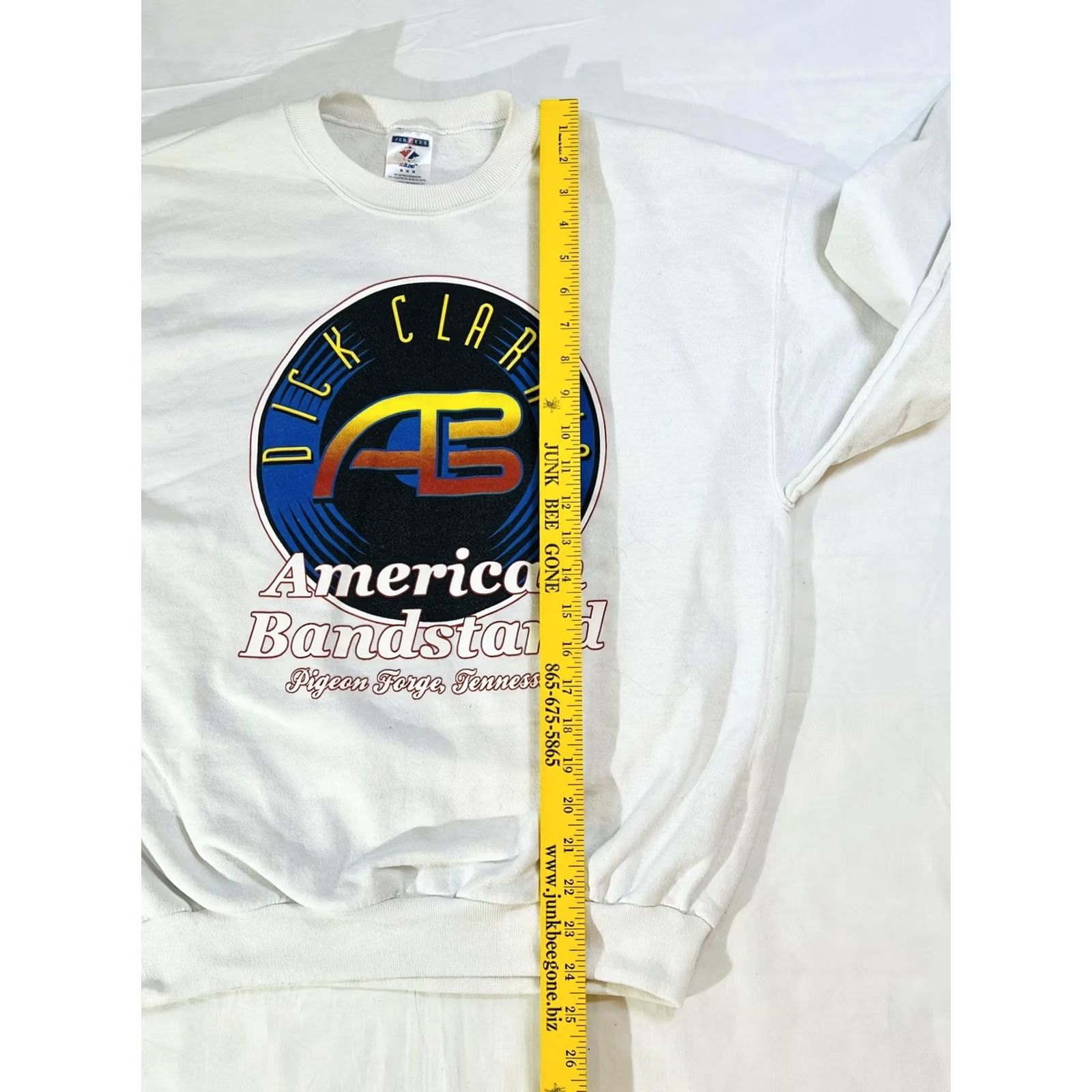 Jerzees VINTAGE Dick Clark American Bandstand Sweatshirt Mens M White Crewneck 90s Music Cotton Polyester Jerzees NuBlend Graphics Pullover Size US M / EU 48-50 / 2 - 6 Thumbnail